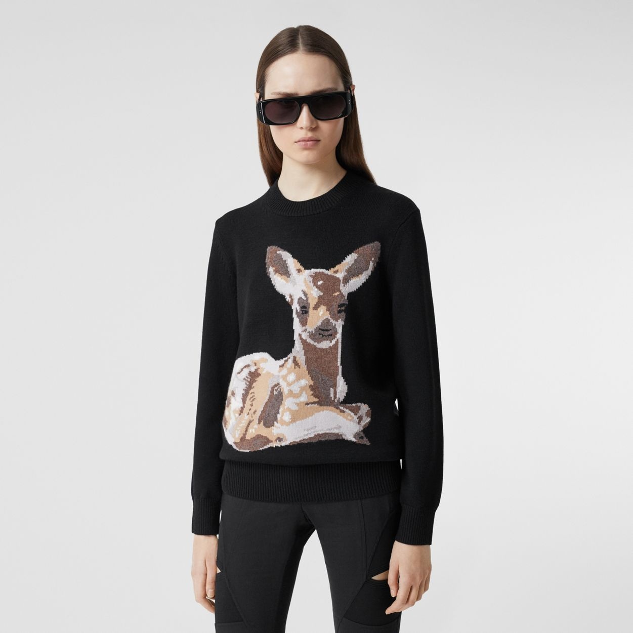 Deer Intarsia Wool Sweater - 2