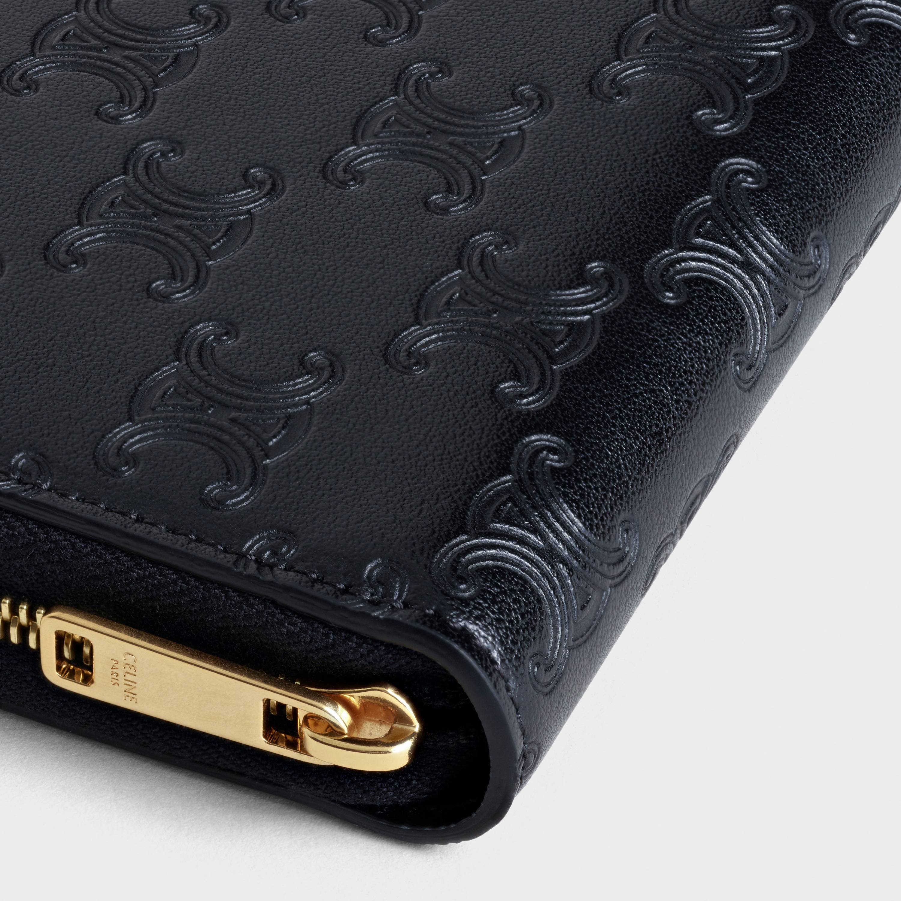 LARGE ZIPPED WALLET IN EMBOSSED SMOOTH CALFSKIN - 5