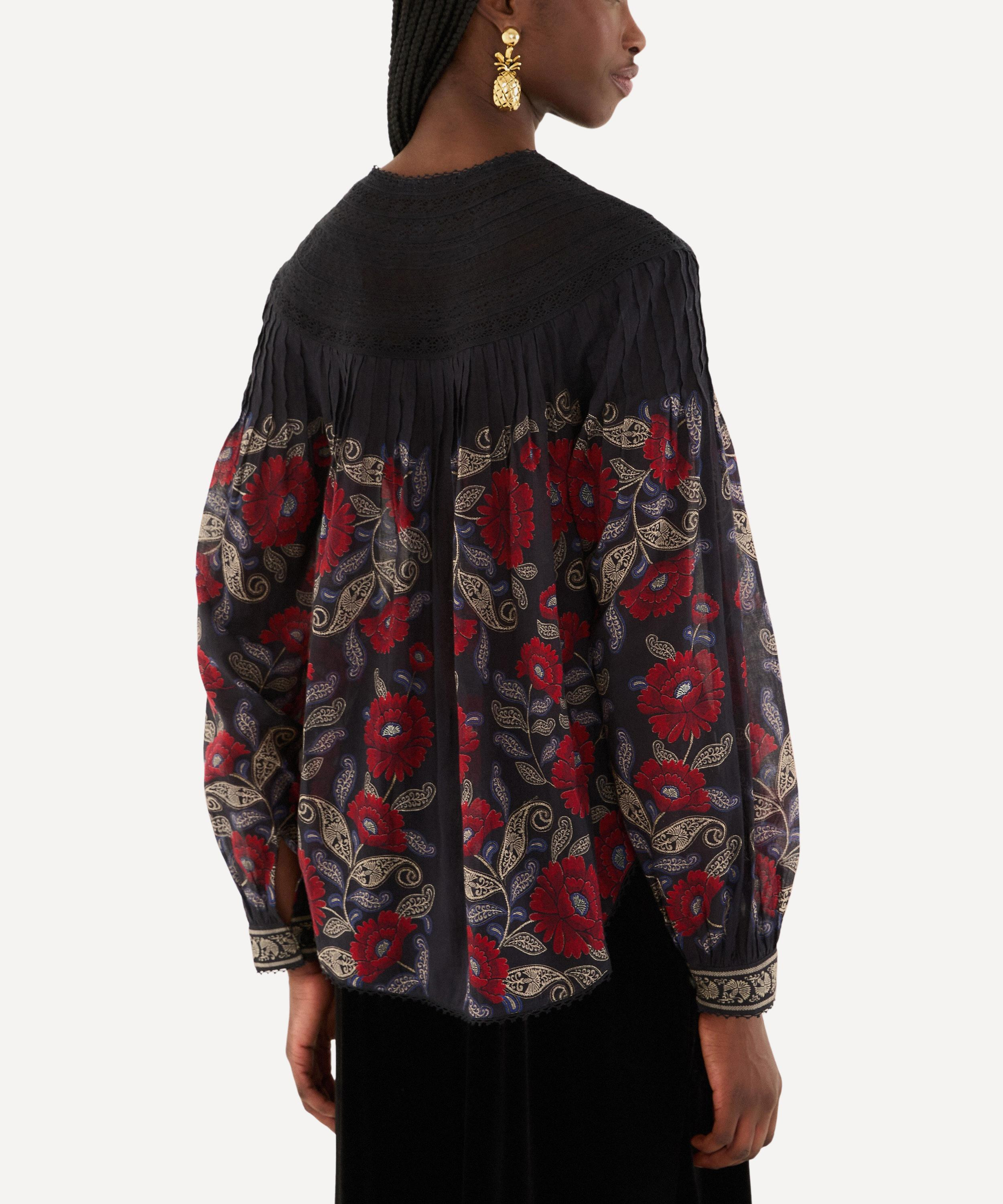 Black Valentina Long Sleeve Blouse - 2
