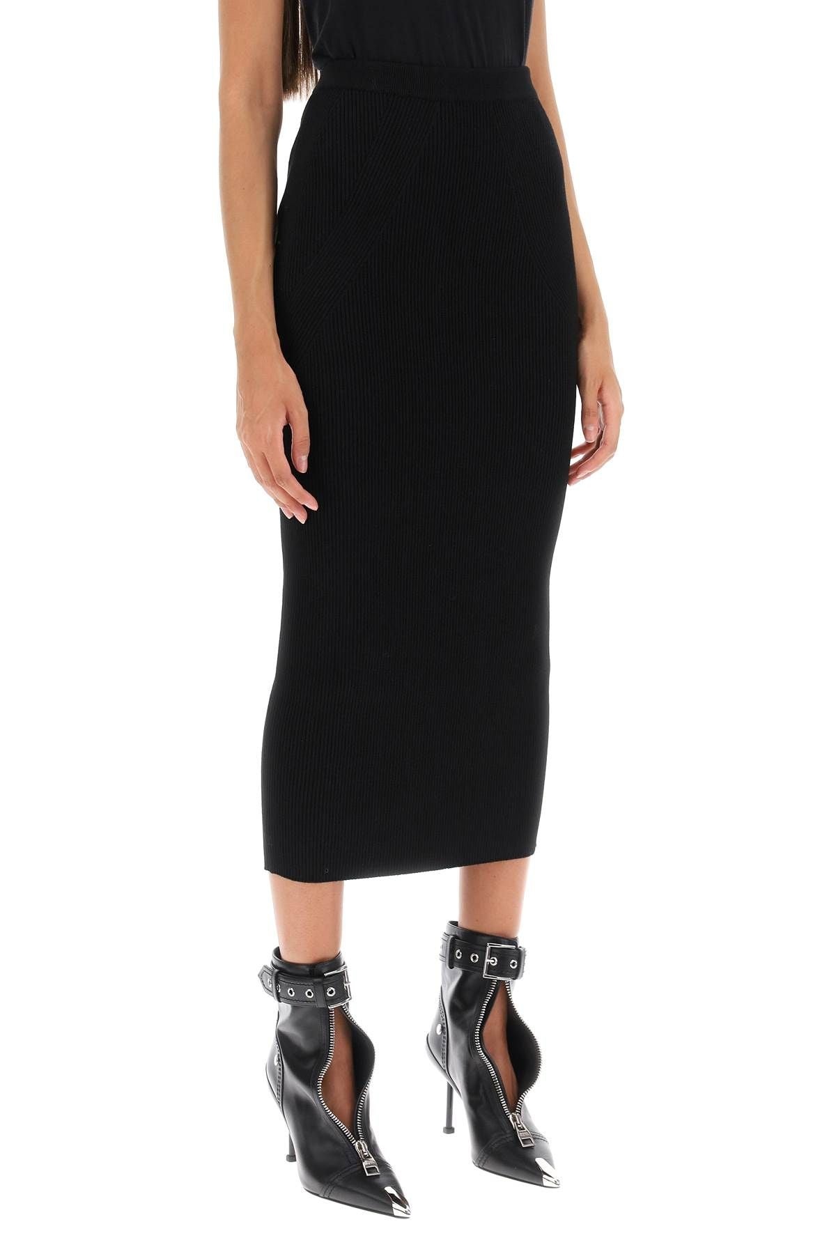 RIBBED-KNIT PENCIL SKIRT - 3