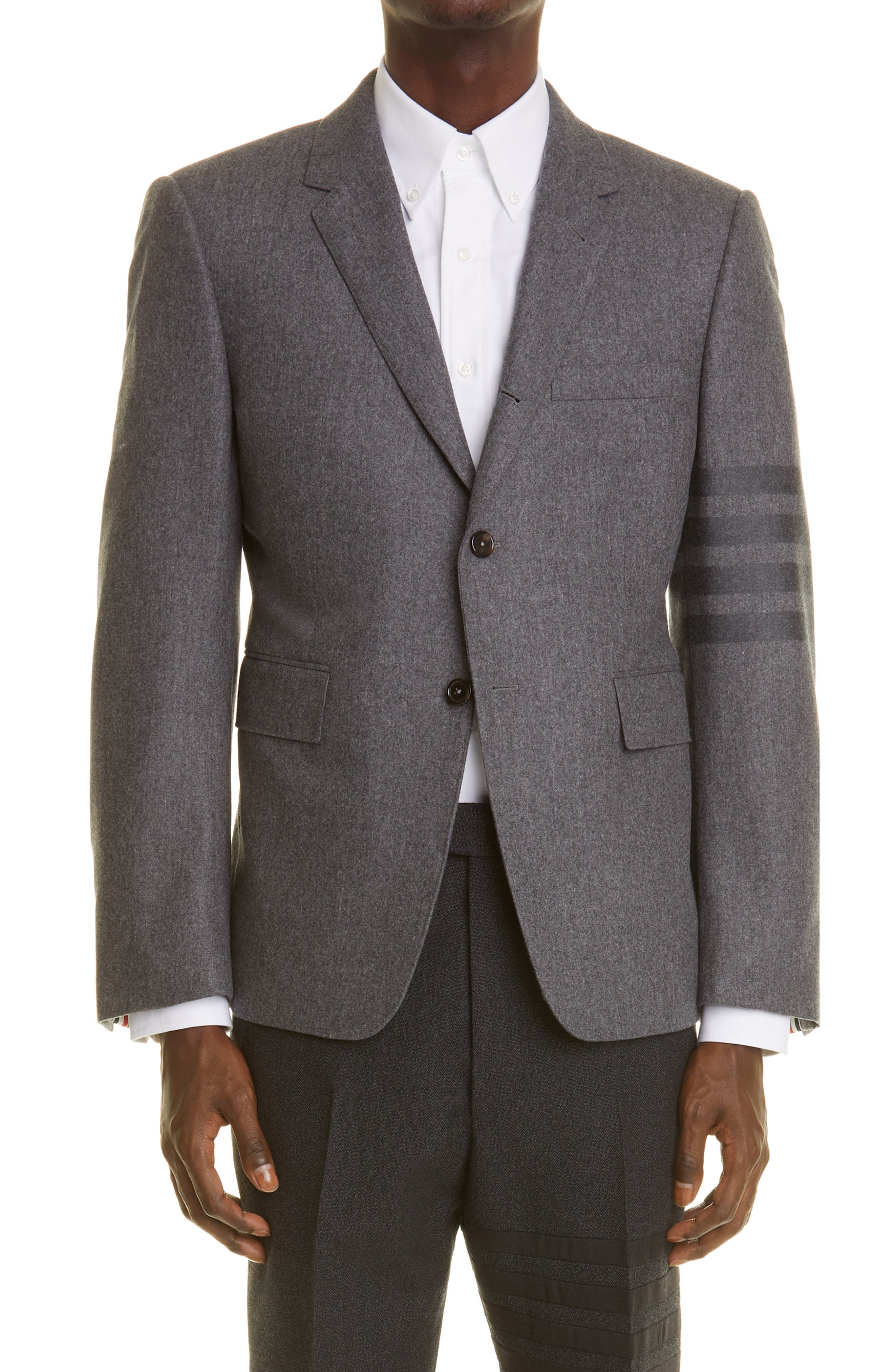 4-Bar Wool & Cashmere Flannel Sport Coat - 1