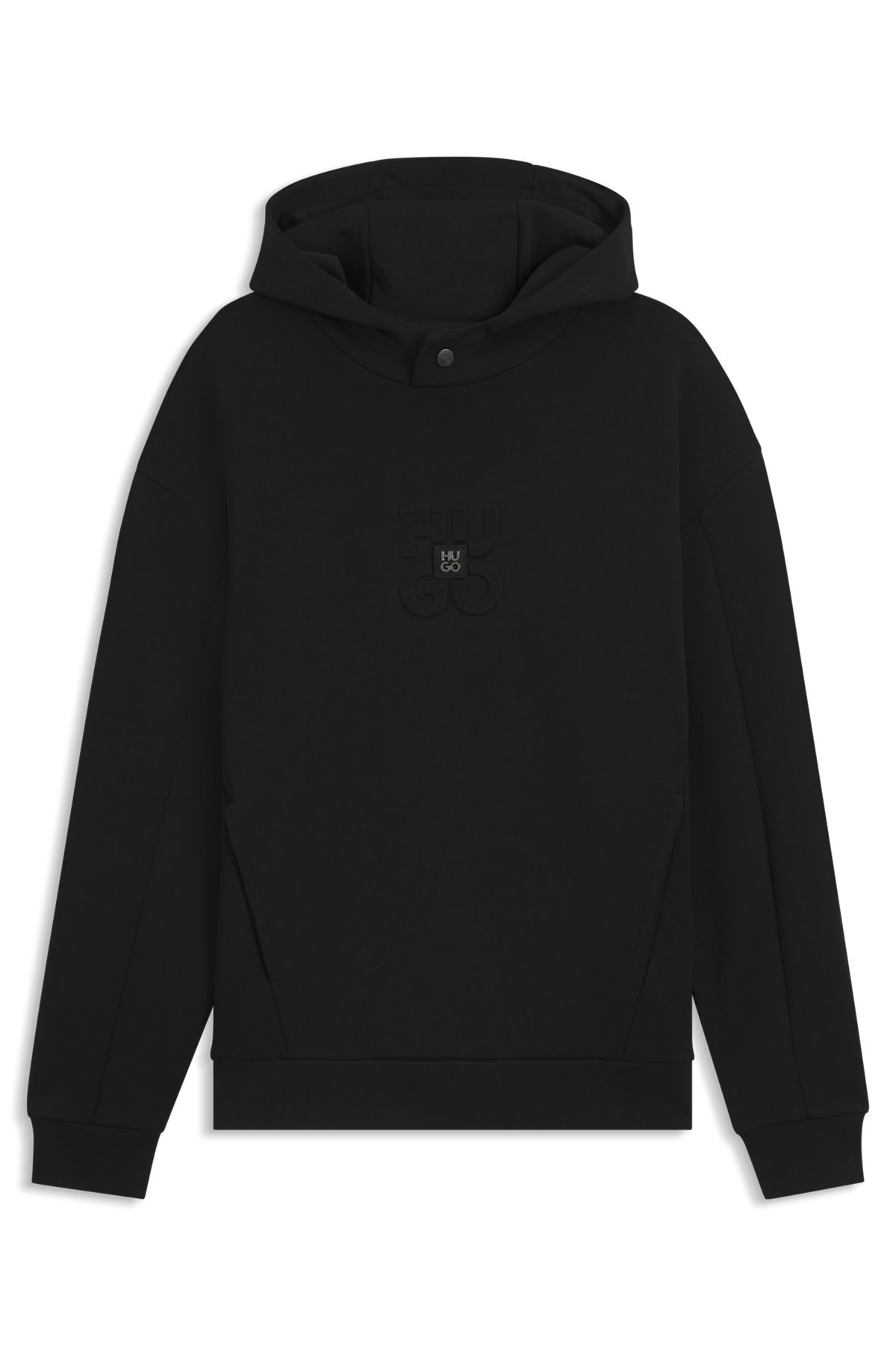 INTERLOCK HOODIE WITH STACKED LOGOS - 1