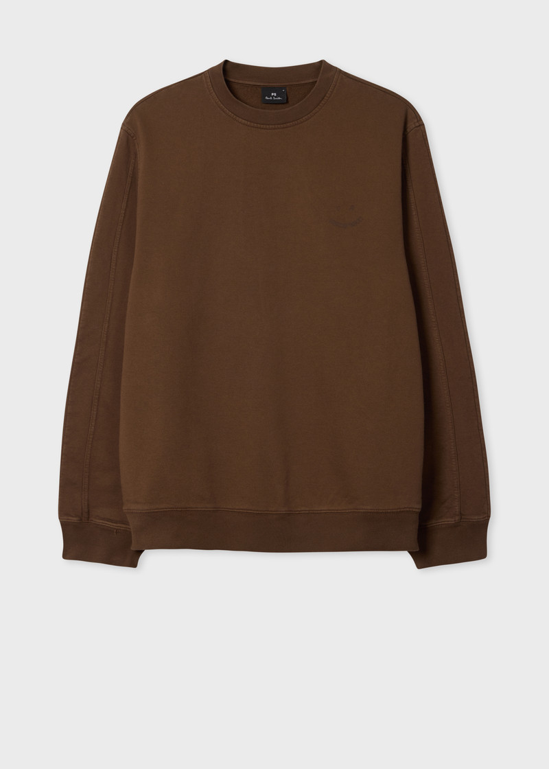 Brown 'Happy' Cotton Sweatshirt 1