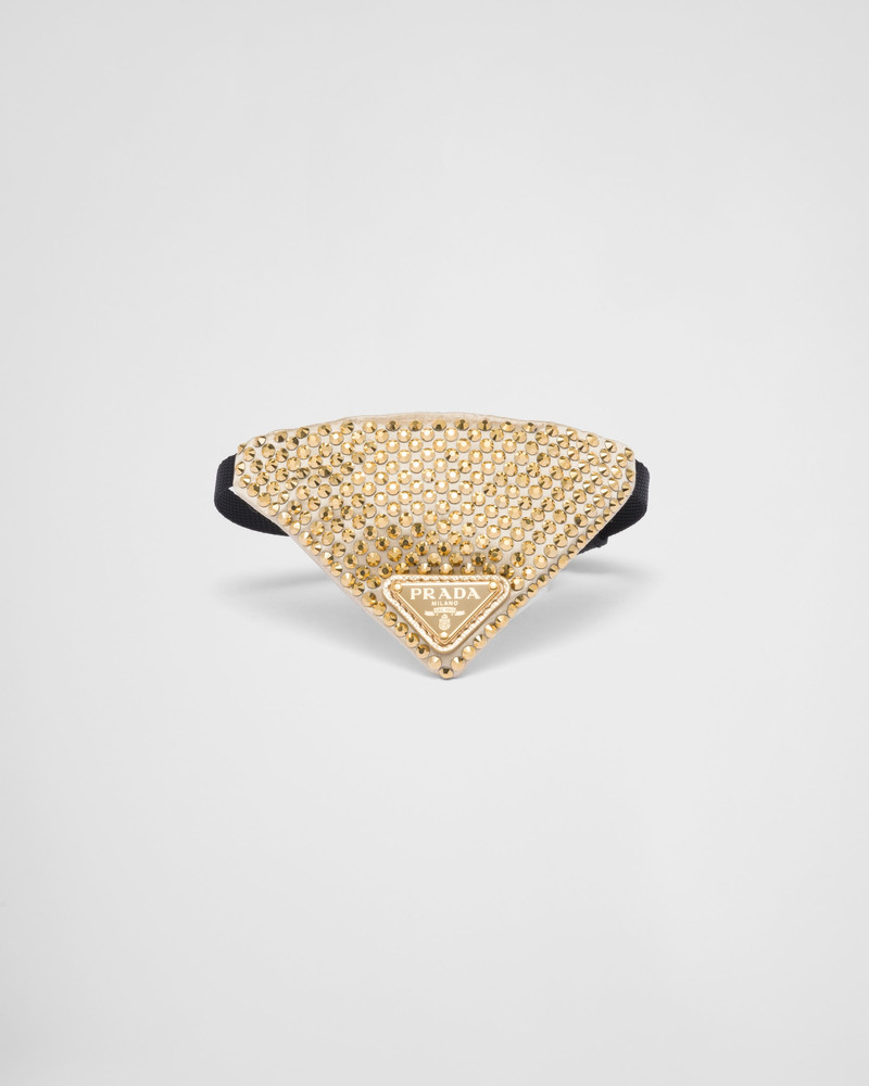 Crystal-studded satin pet collar 1
