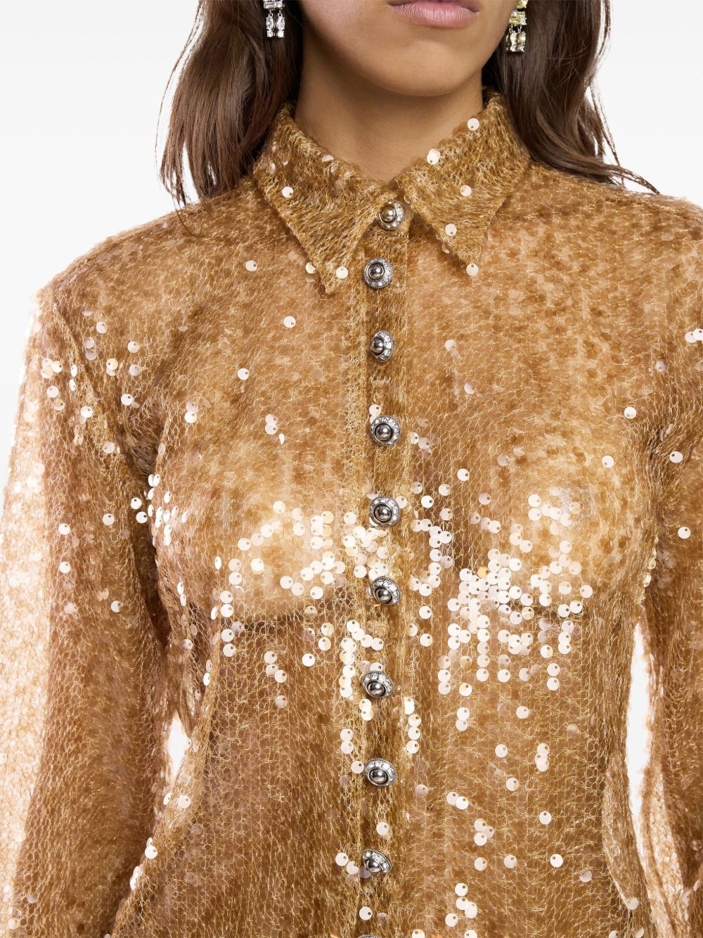 sequin-embroidered shirt - 5