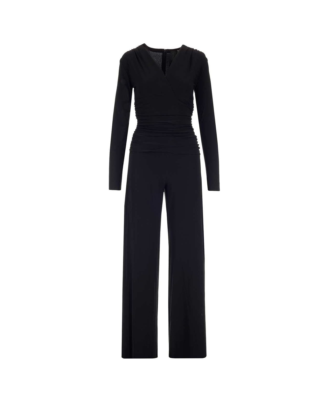 Jersey Jumpsuit With Long Sleeves - 1