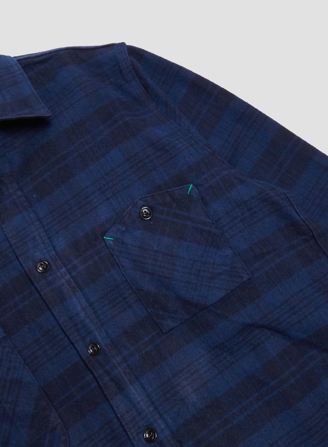 FOB Factory Heavy Nel Work Shirt Navy - 3