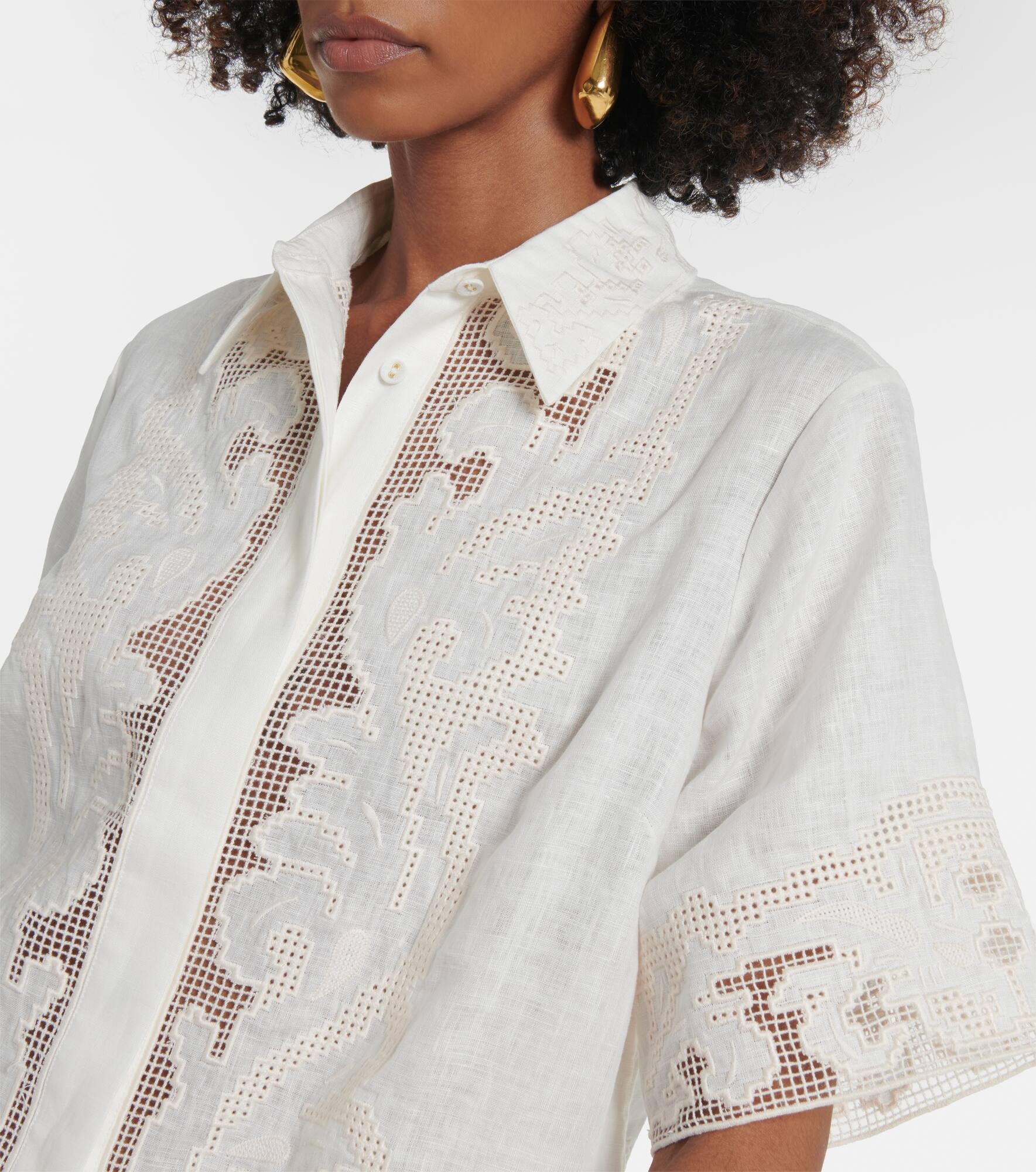 Embroidered linen shirt - 4