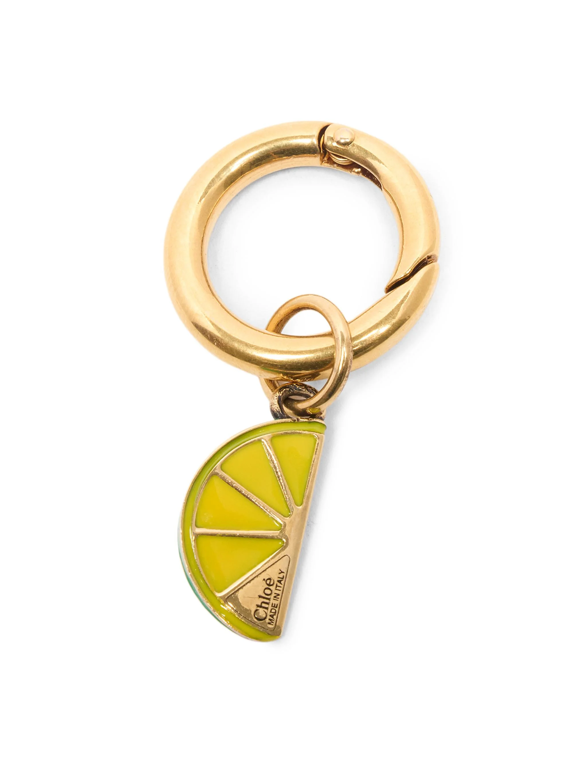 Women's Lemon Slice Bag Charm - Gold Color - 1