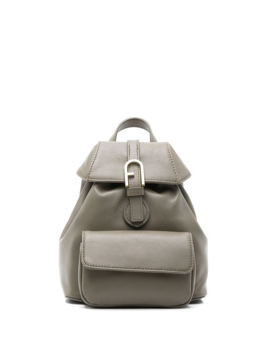 logo-buckle leather backpack - 1