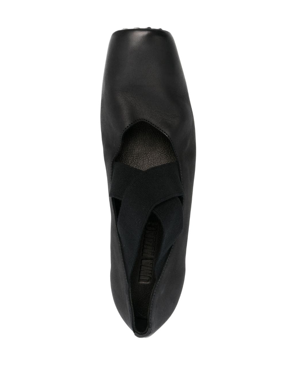 square-toe 23mm leather ballerina shoes - 4