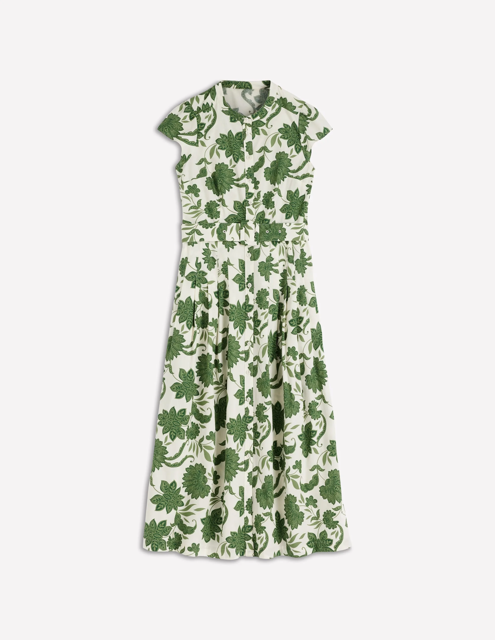 Arabella Cotton Maxi Dress-Green Elegant Blossom - 1