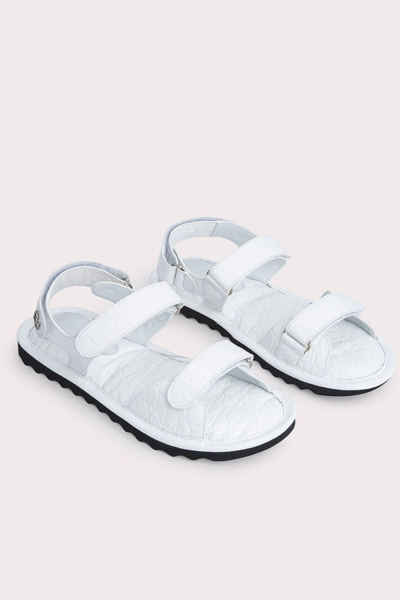 Gideon Optic White Circular Croco Embossed Leather 3