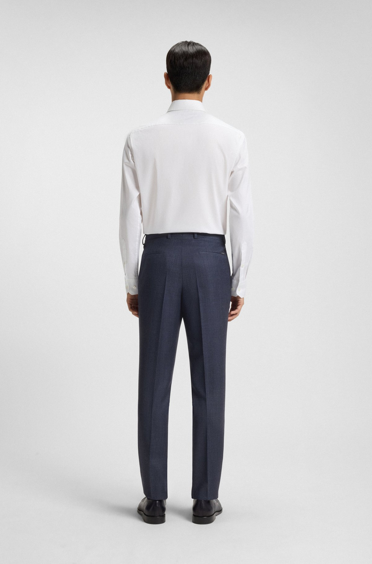 FORMAL TROUSERS IN MICRO-PATTERNED VIRGIN WOOL - 4