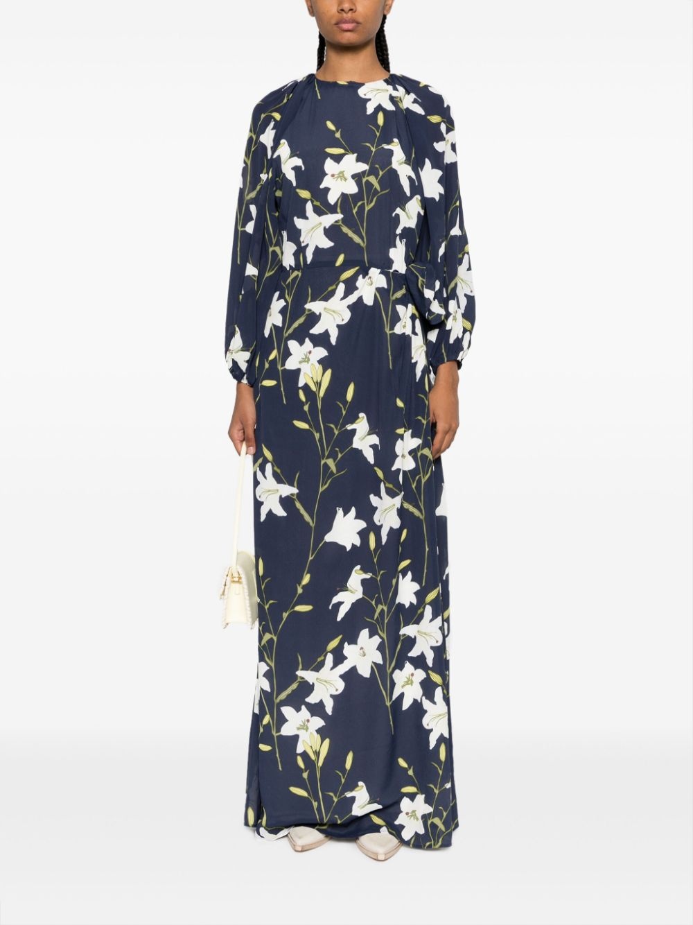 Evian lily-print maxi dress - 2