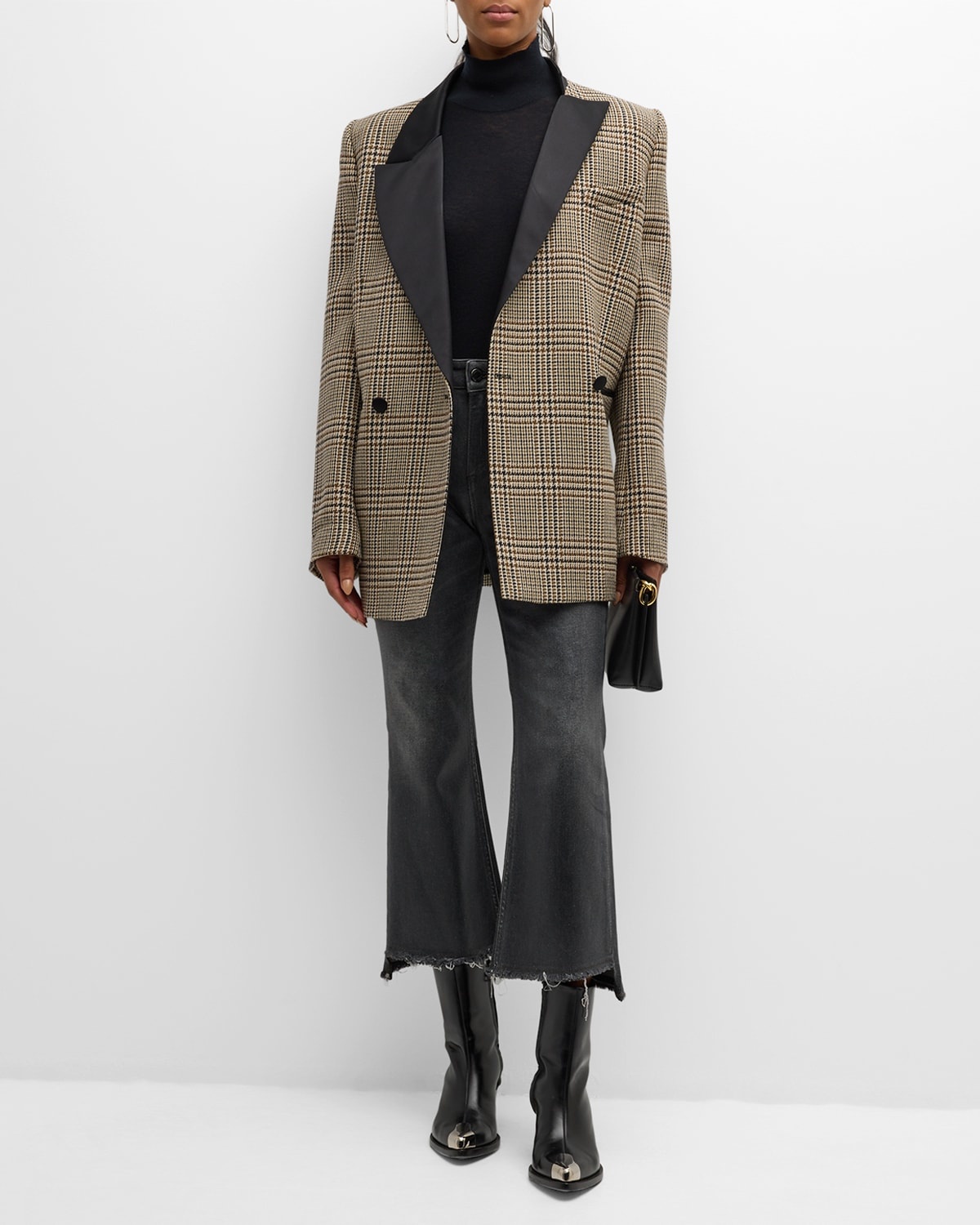 Graphic Elegance Houndstooth Plaid Jacket - 3