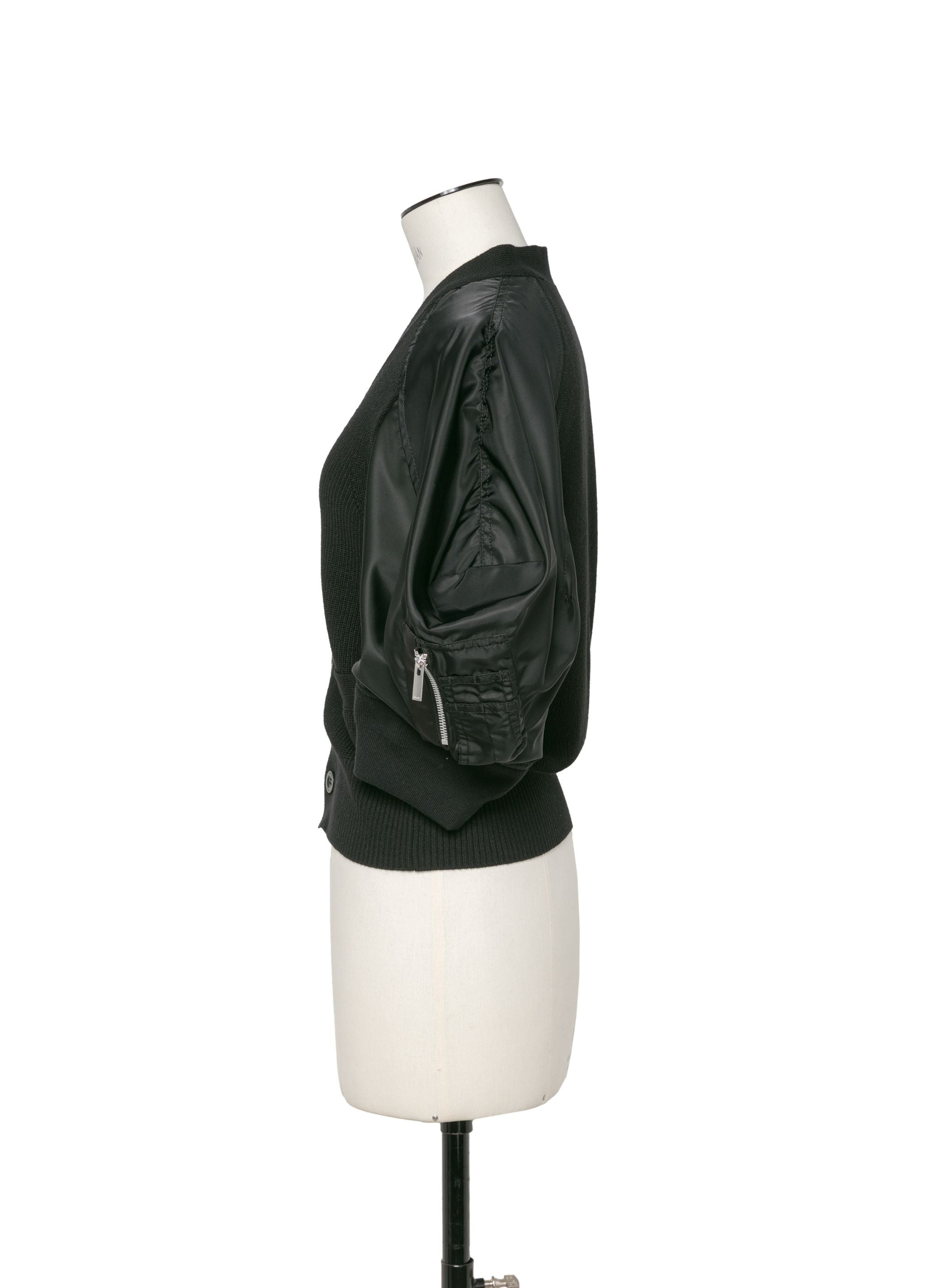 Nylon Twill x Knit Cardigan - 2