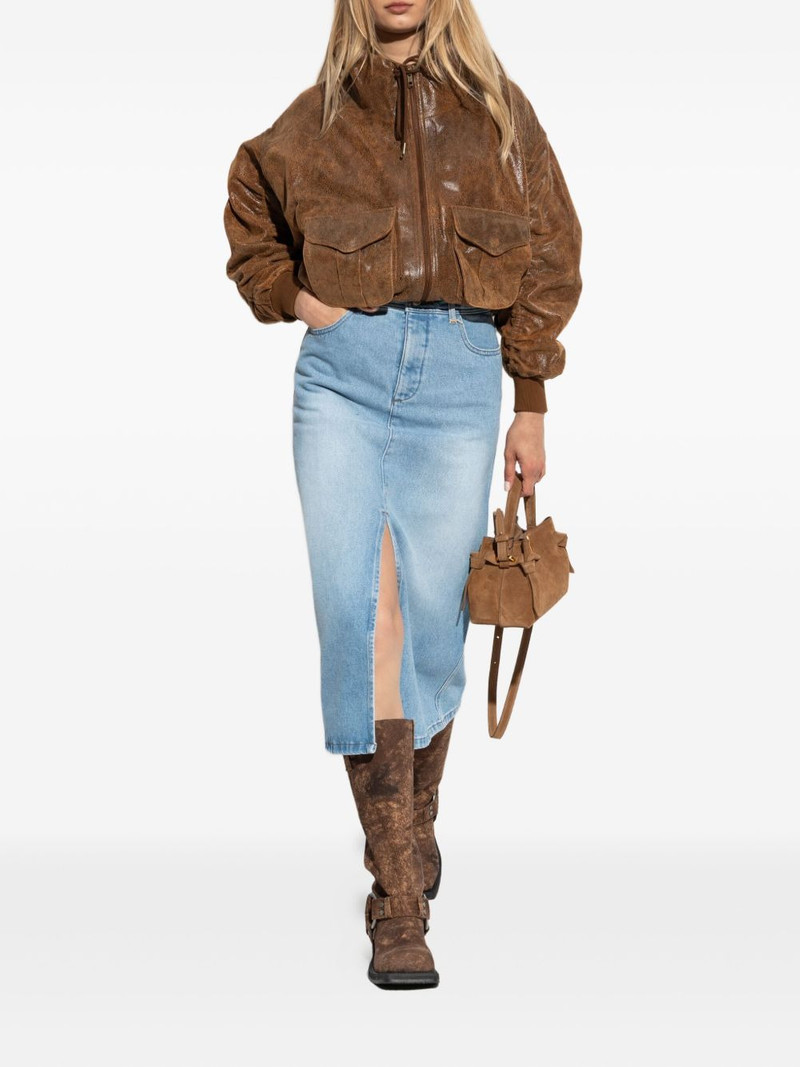 A.P.C. front-slit denim skirt outlook