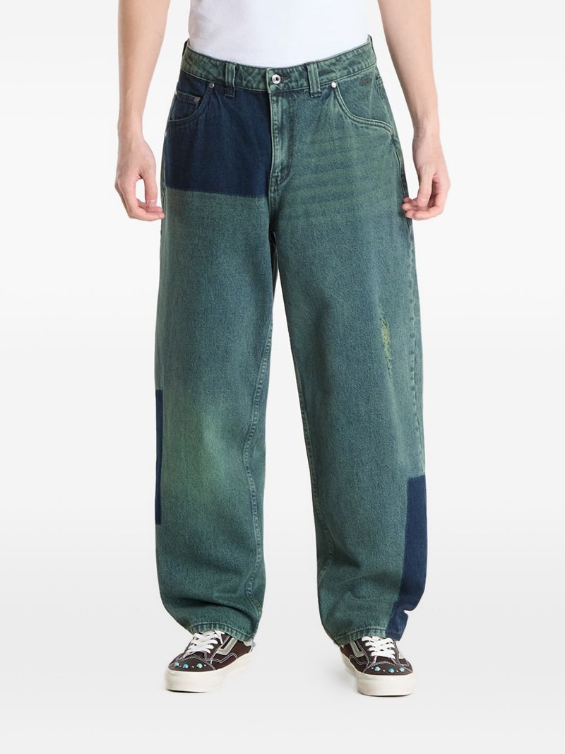 patchwork distressed jeans 1
