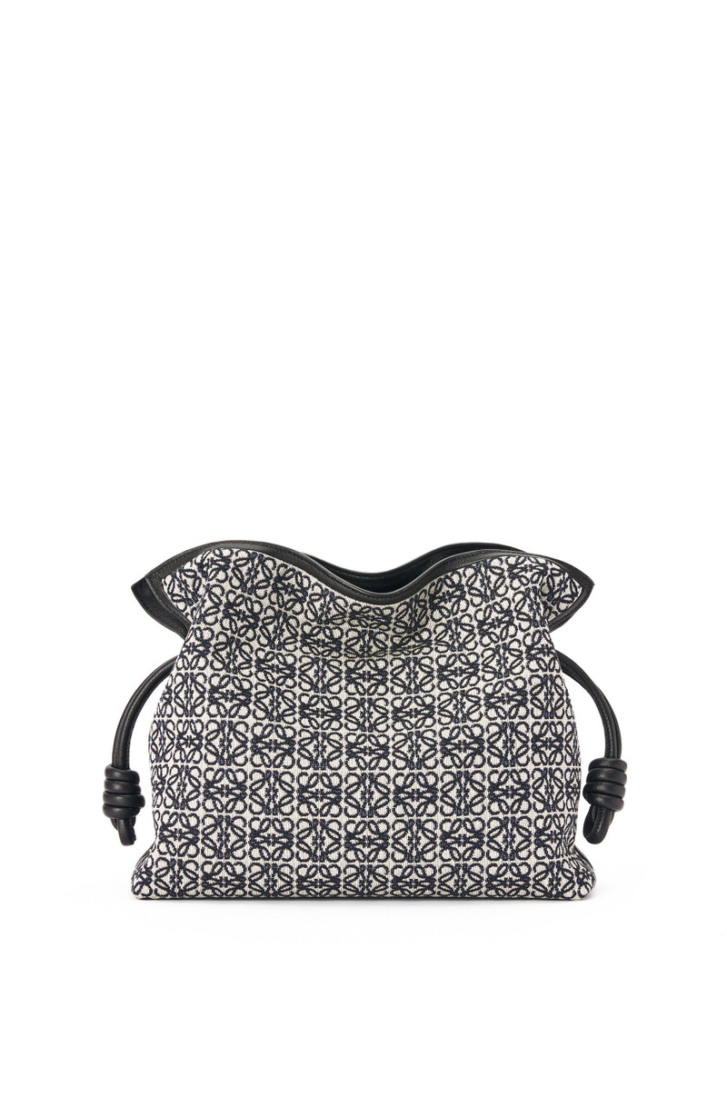 Flamenco clutch in Anagram jacquard and calfskin 1