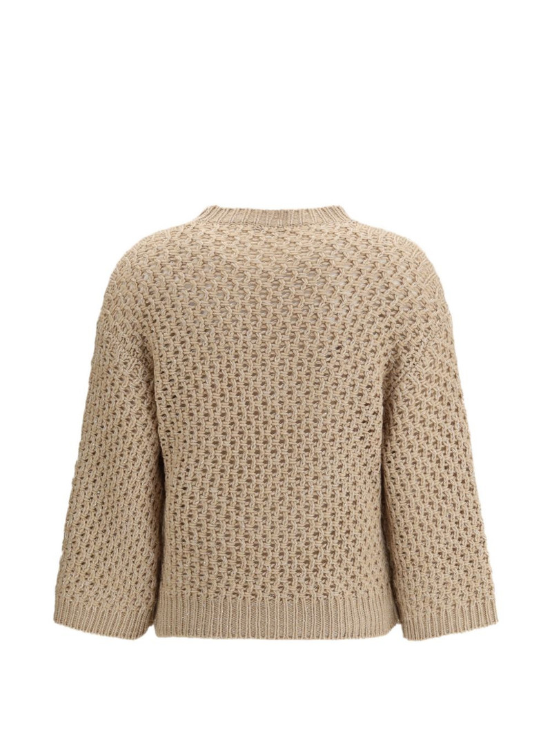 FABIANA FILIPPI open-knit crew-neck sweater outlook