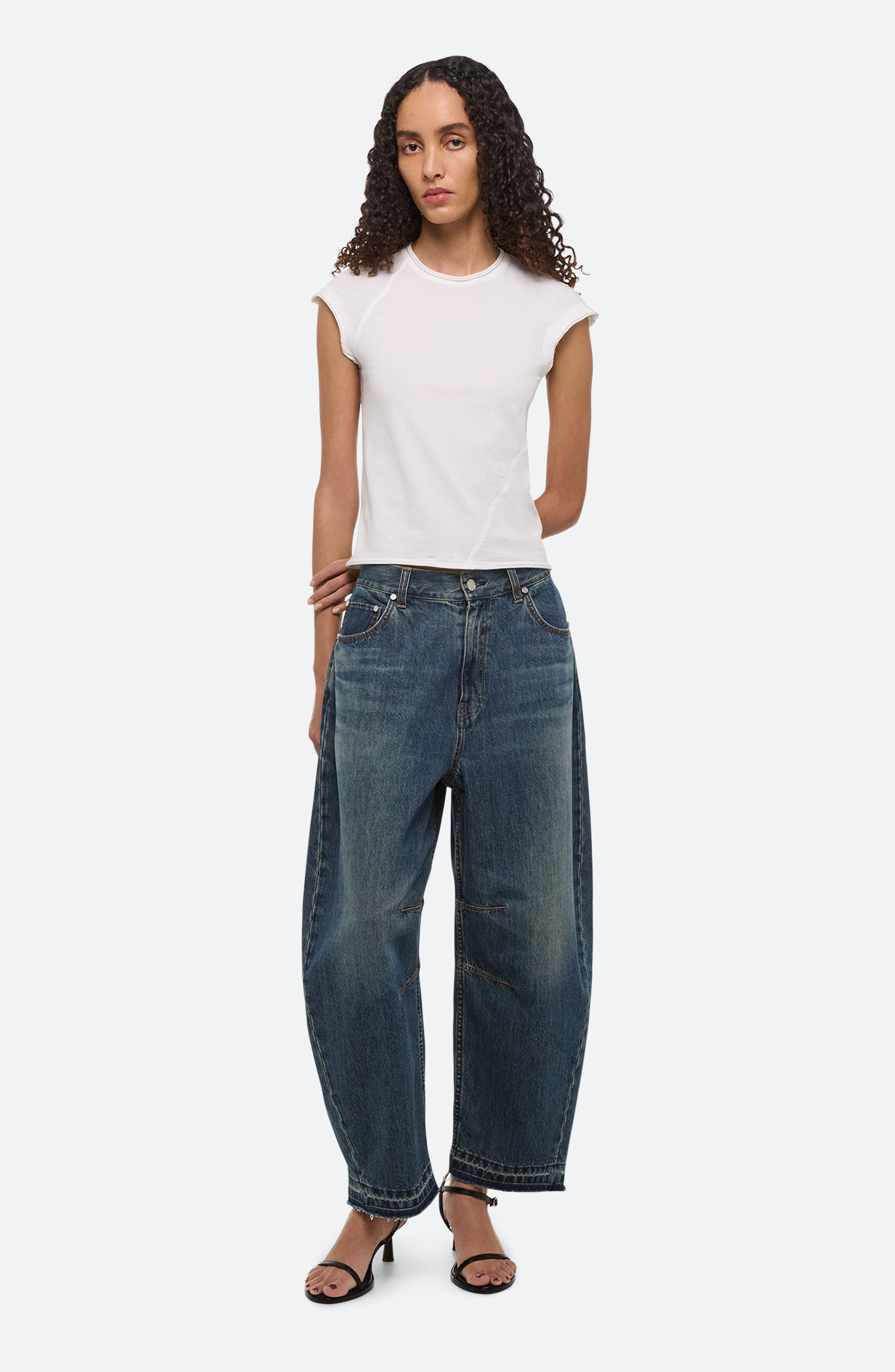 Helmut Lang Twisted Crop Top in Optic White at Nordstrom - 6