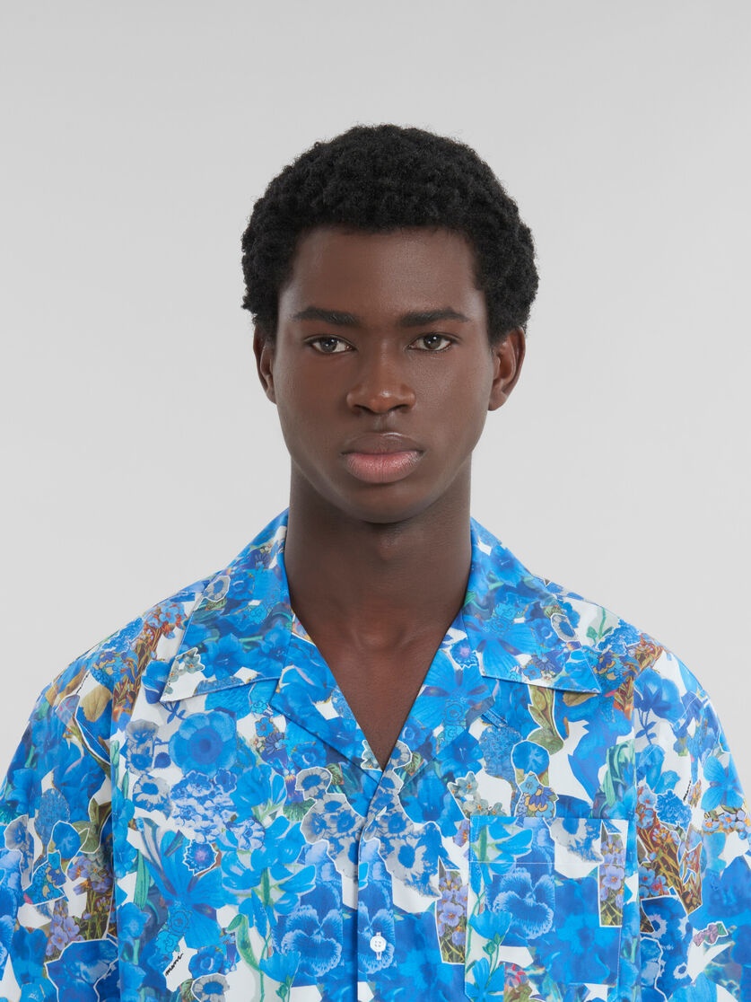 POPLIN BOWLING SHIRT WITH ALLEGRO BLUES PRINT - 4