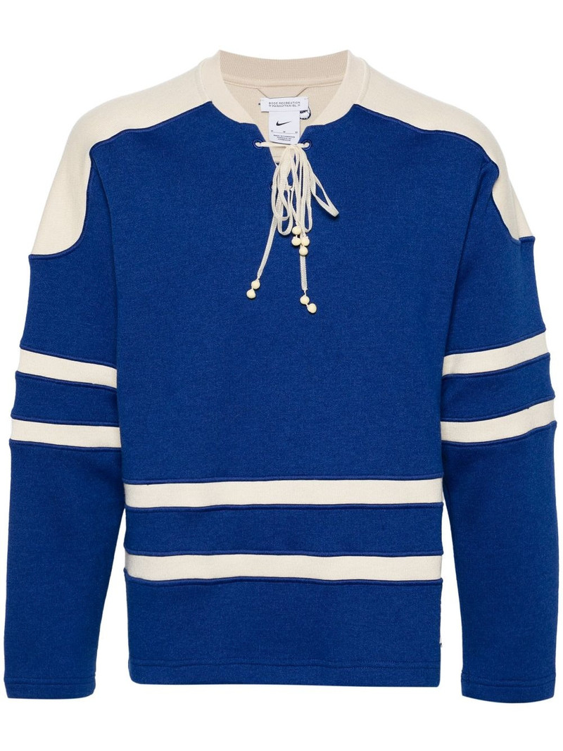 x Bode striped lace-up jumper - 1