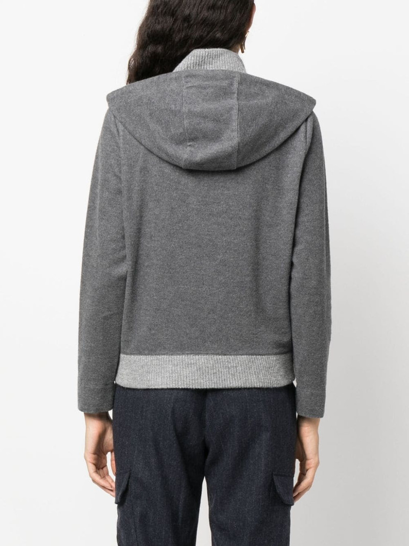 mÃ©lange-effect hooded jacket 4