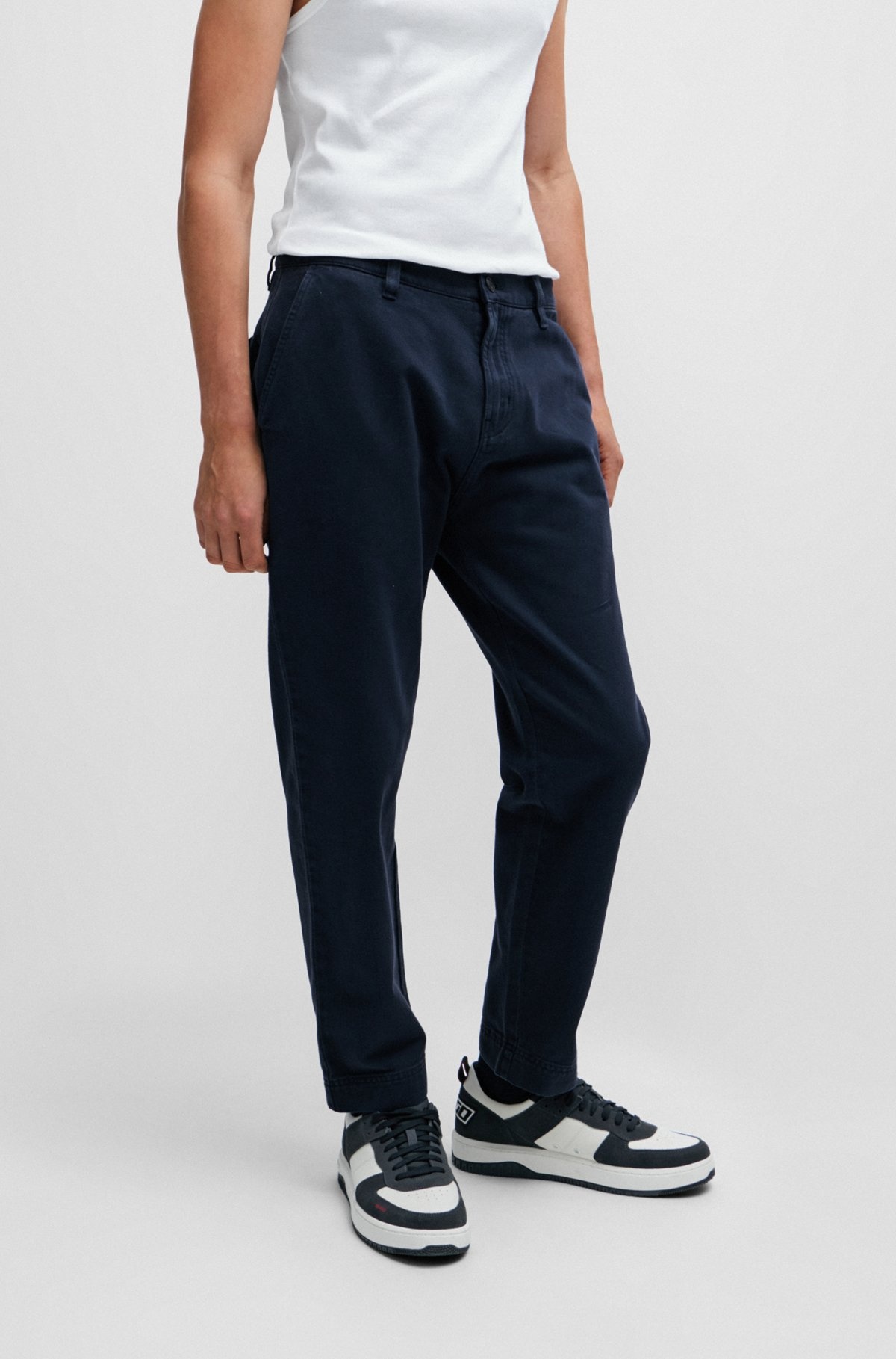 TAPERED-FIT CHINOS IN COTTON GABARDINE - 2