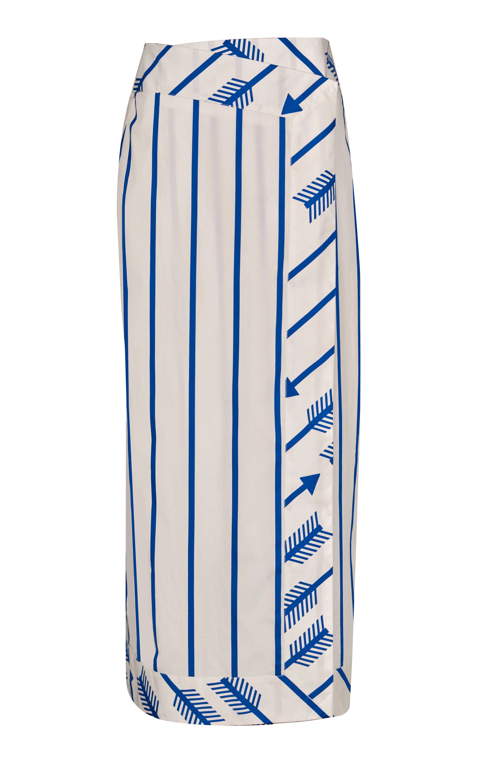 Mar De Cortes Wrap-Front Cotton Midi Skirt stripe - 1