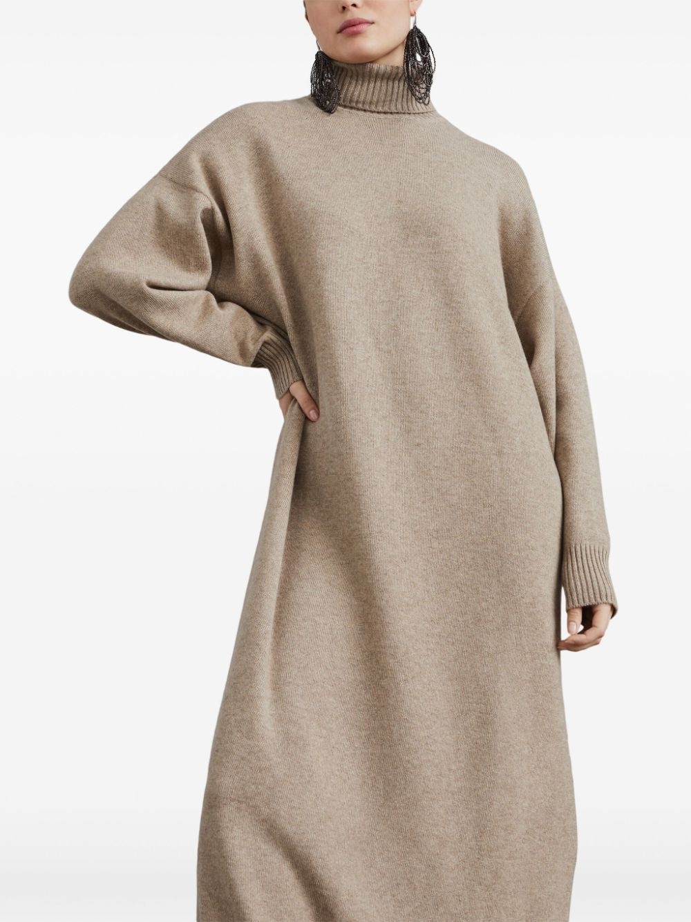 Cashmere dress with precious details - 4