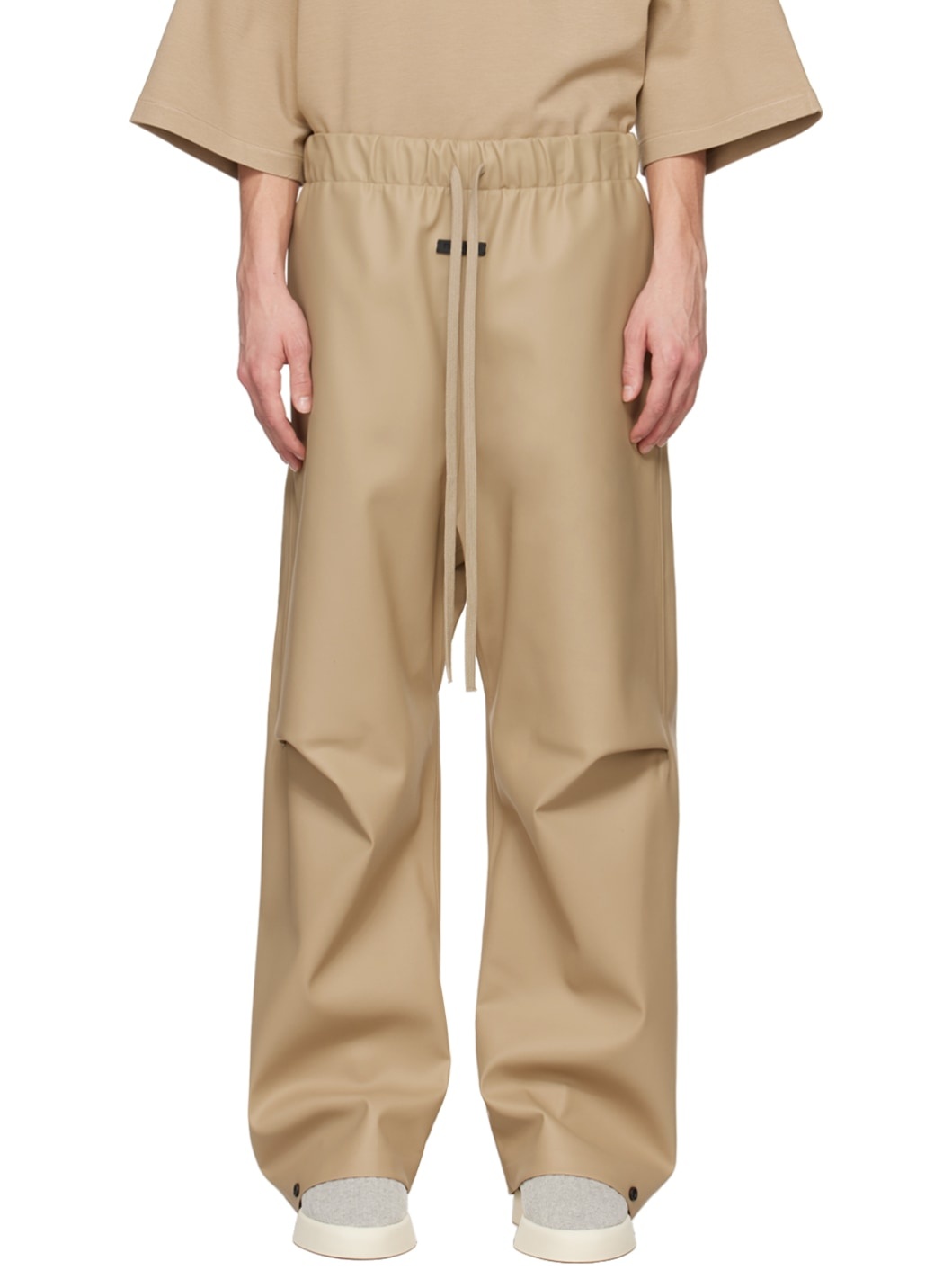 Beige Pleated Trousers - 1
