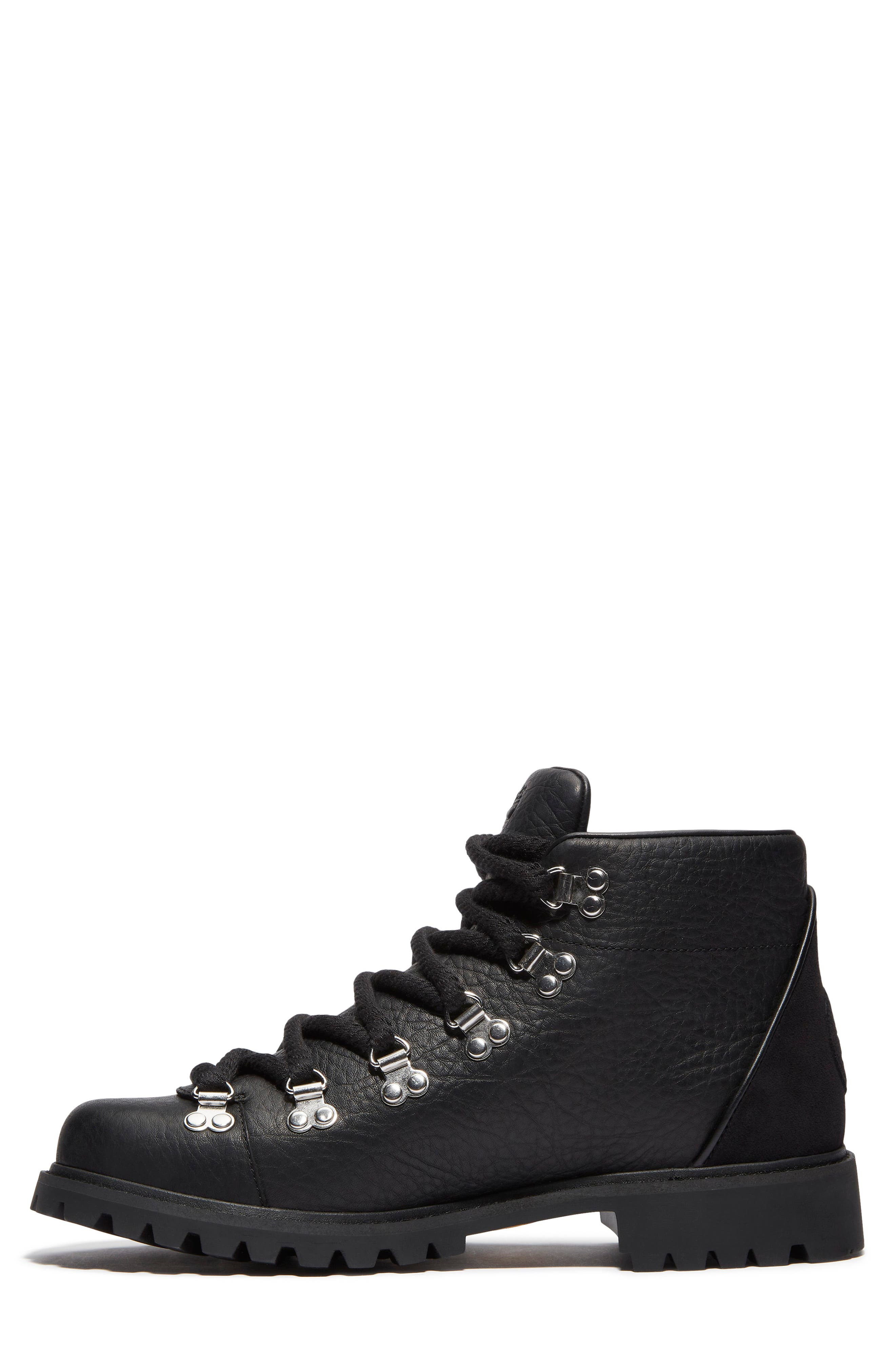 Timberland Authentic Hike Waterproof Mid Hiking Boot in Black Full Grain at Nordstrom - 8