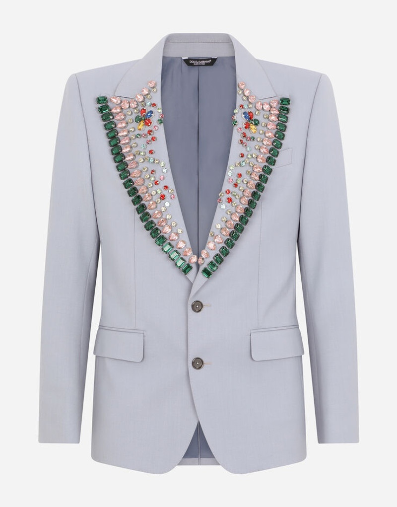 Stretch wool Sicilia-fit jacket with crystal embellishment 1
