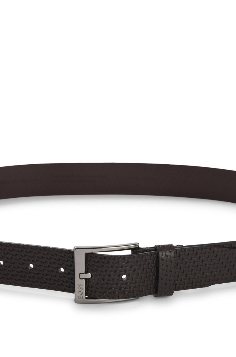 LEATHER BELT WITH WOVEN EFFECT 4
