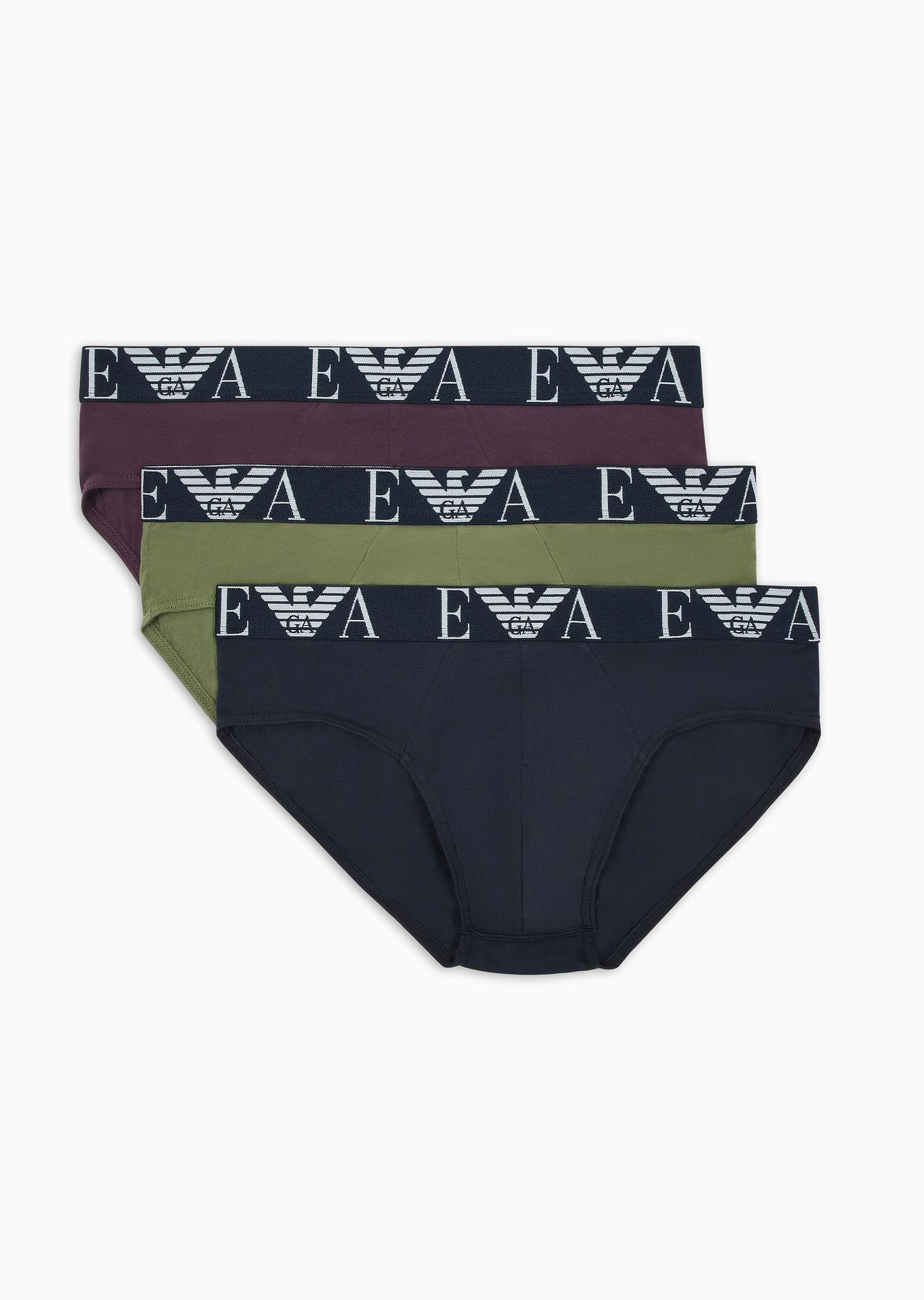 Three-pack of briefs with bold monogram logo - 1