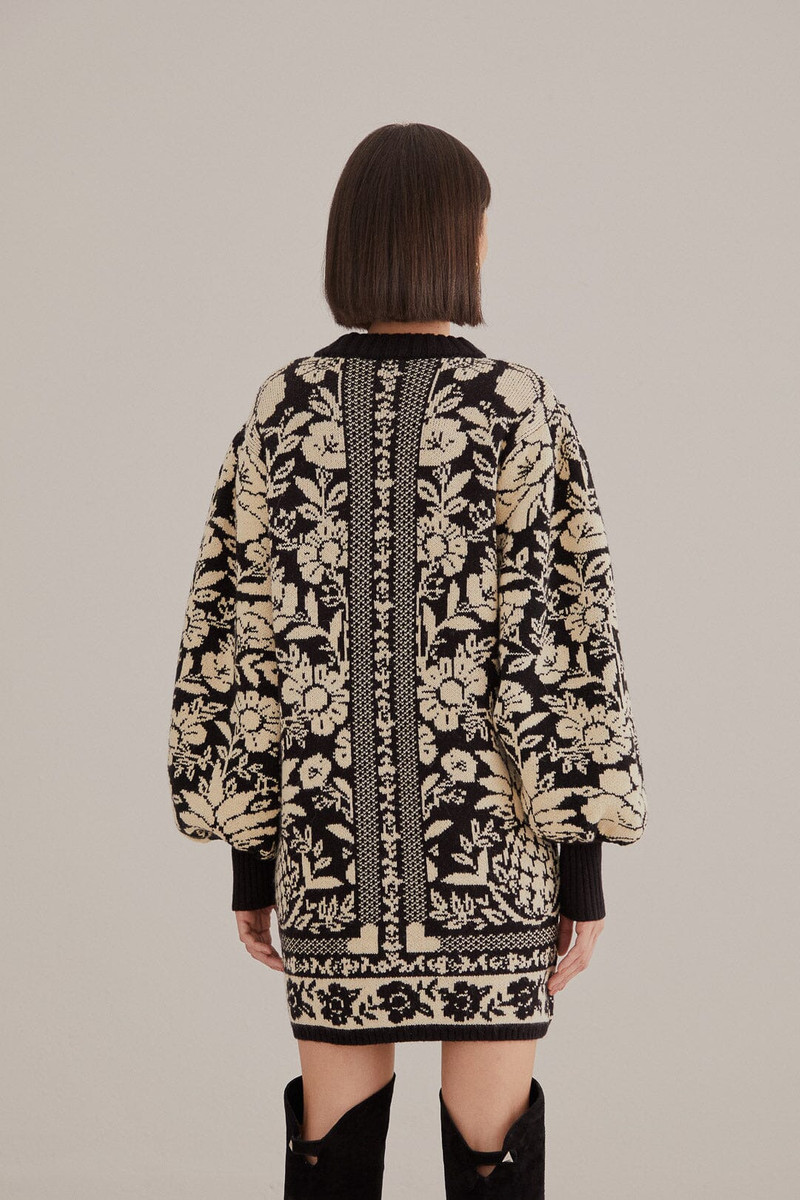Black Pineapple Garden Mini Sweater Dress 5