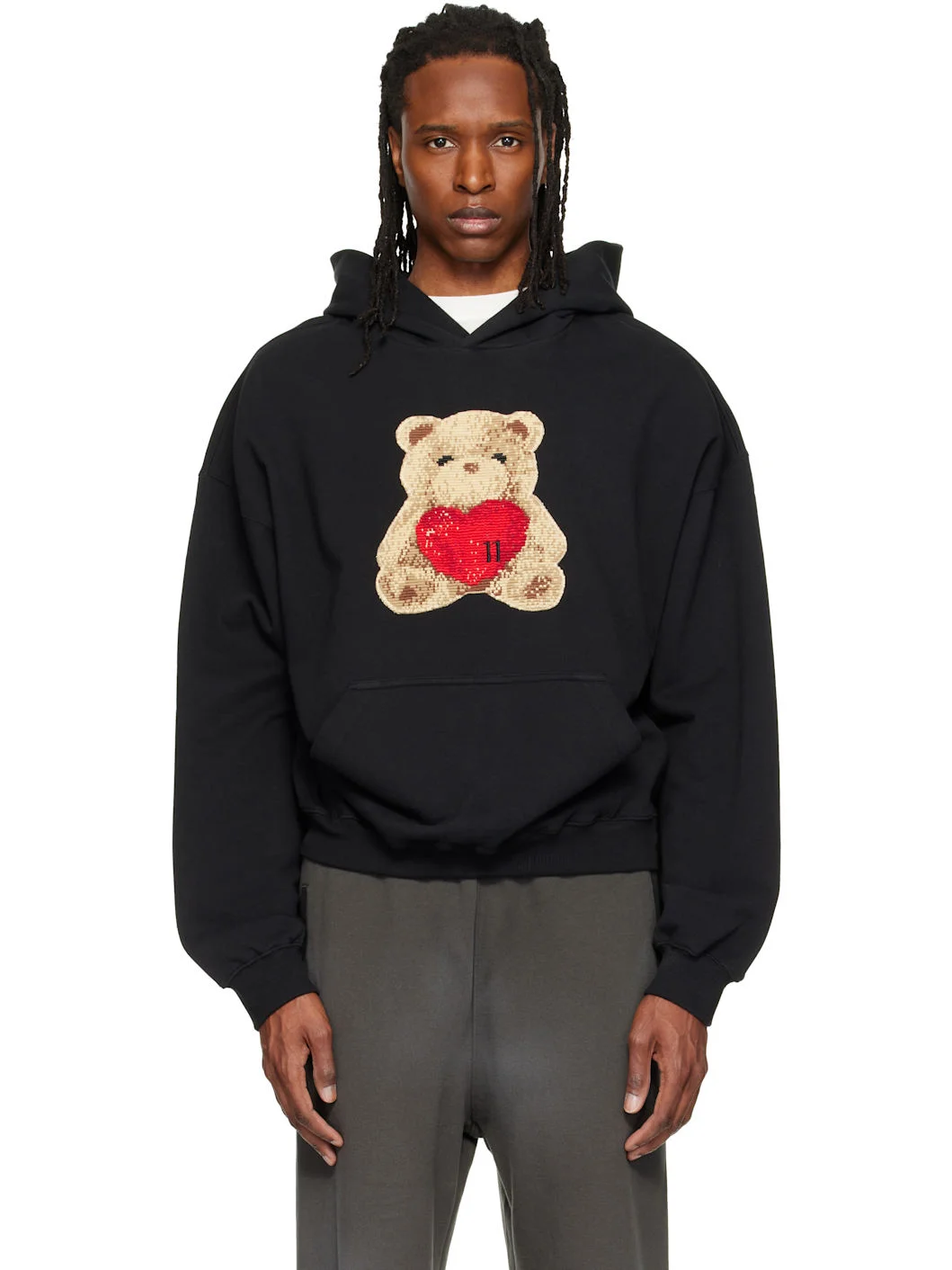 Black Heart Teddy Hoodie - 1