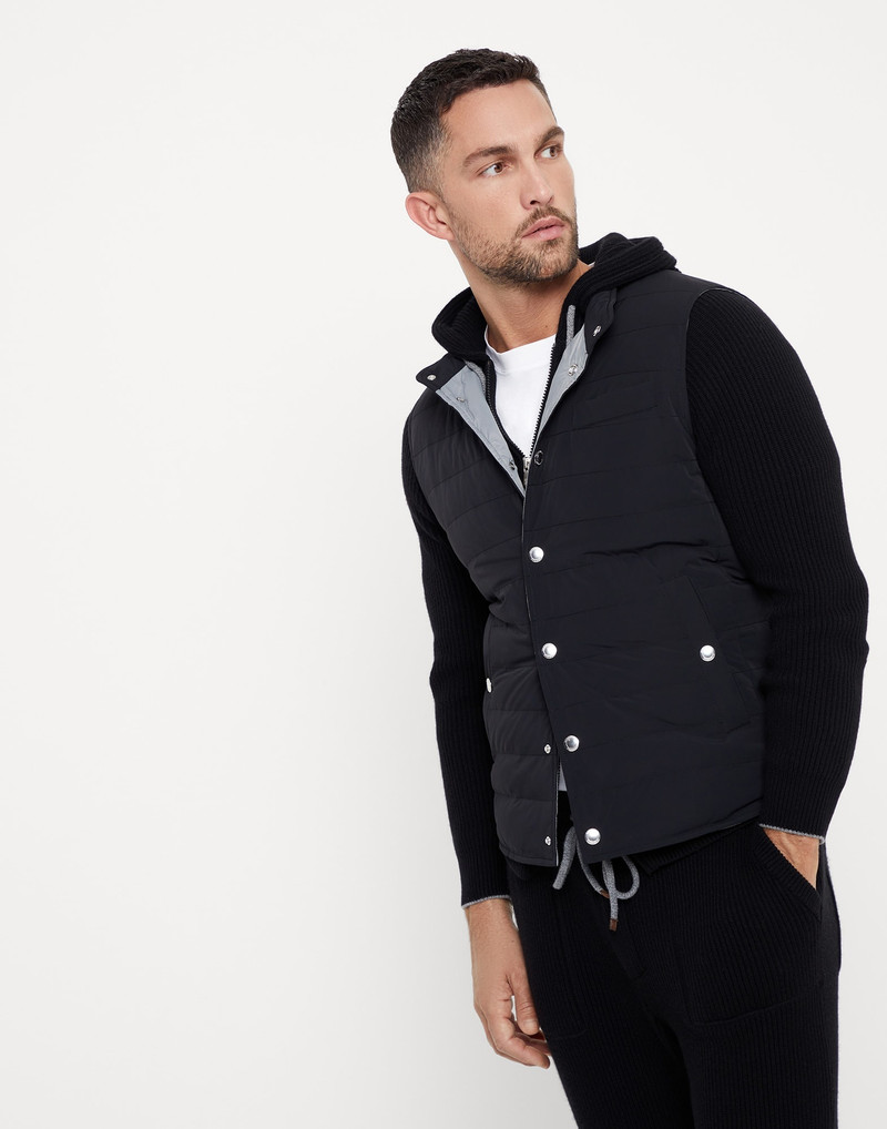 Bonded nylon lightweight down vest 1