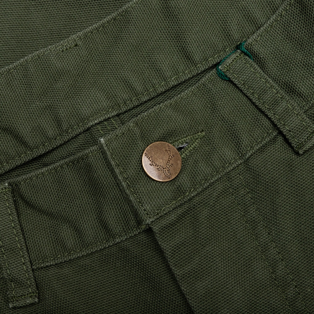 COTTON CANVAS PAINTER PANT - MOSS GREEN - 3