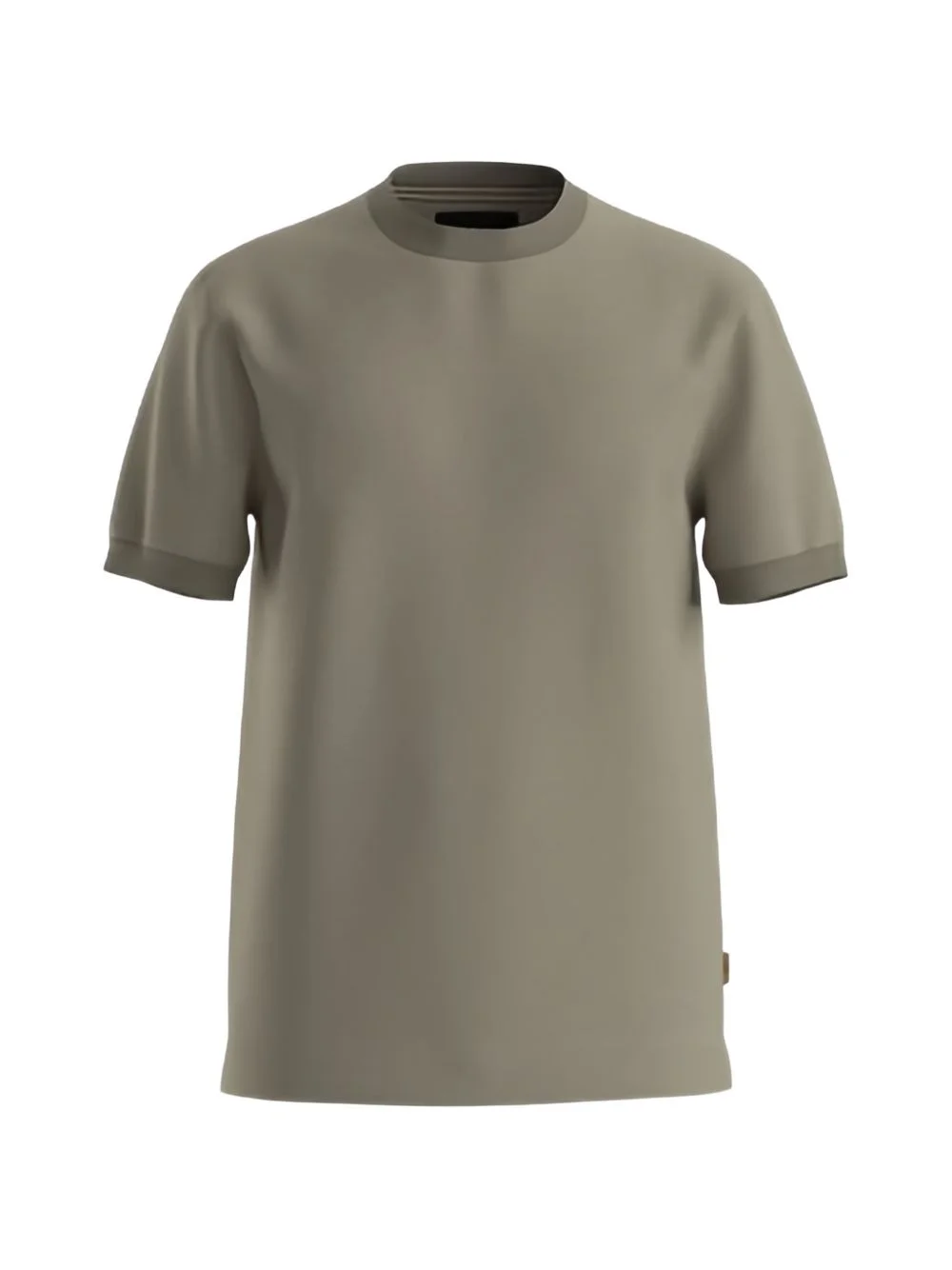 ribbed-trim wool T-shirt - 1
