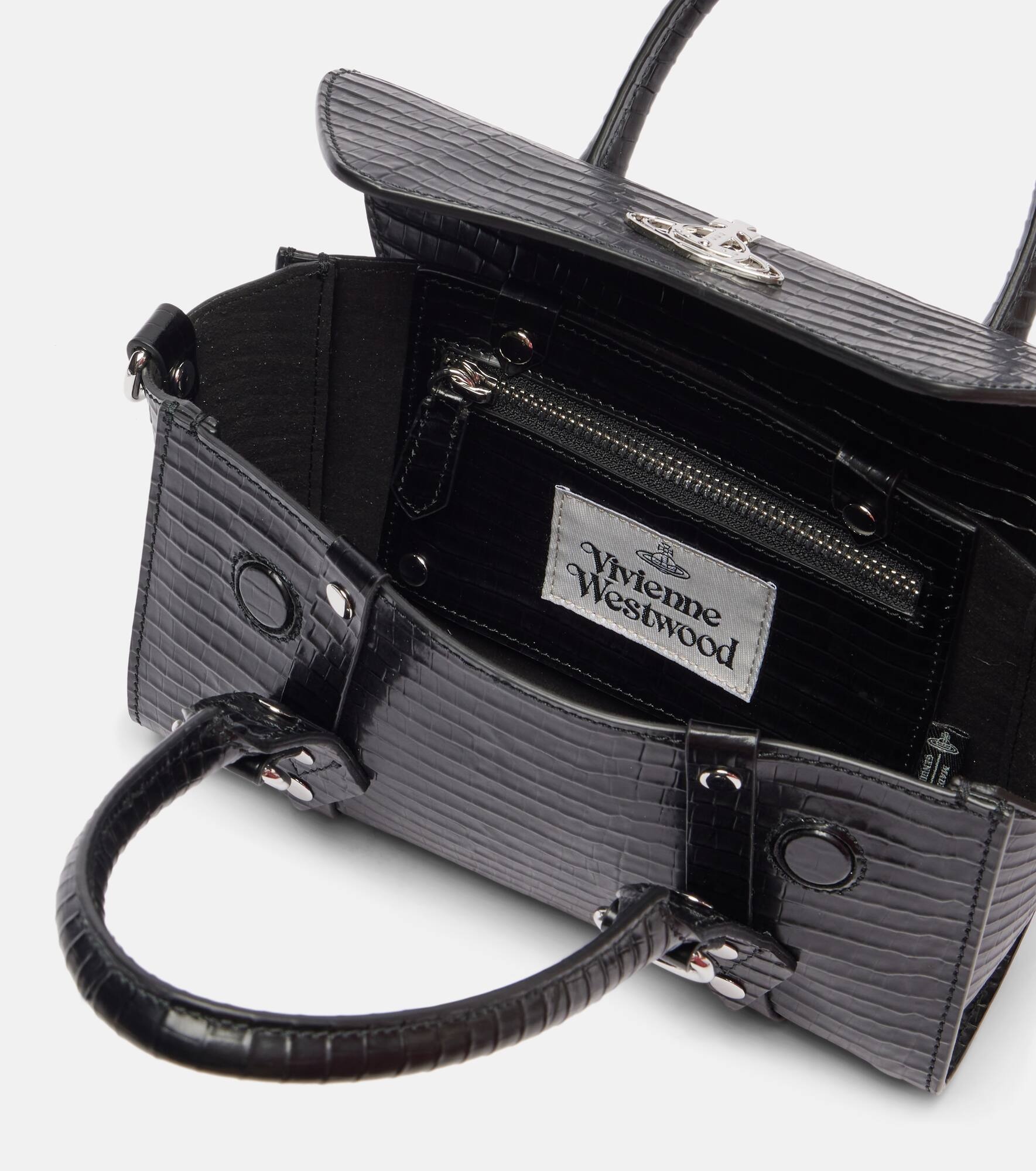 Bettina Mini croc-effect leather tote bag - 3