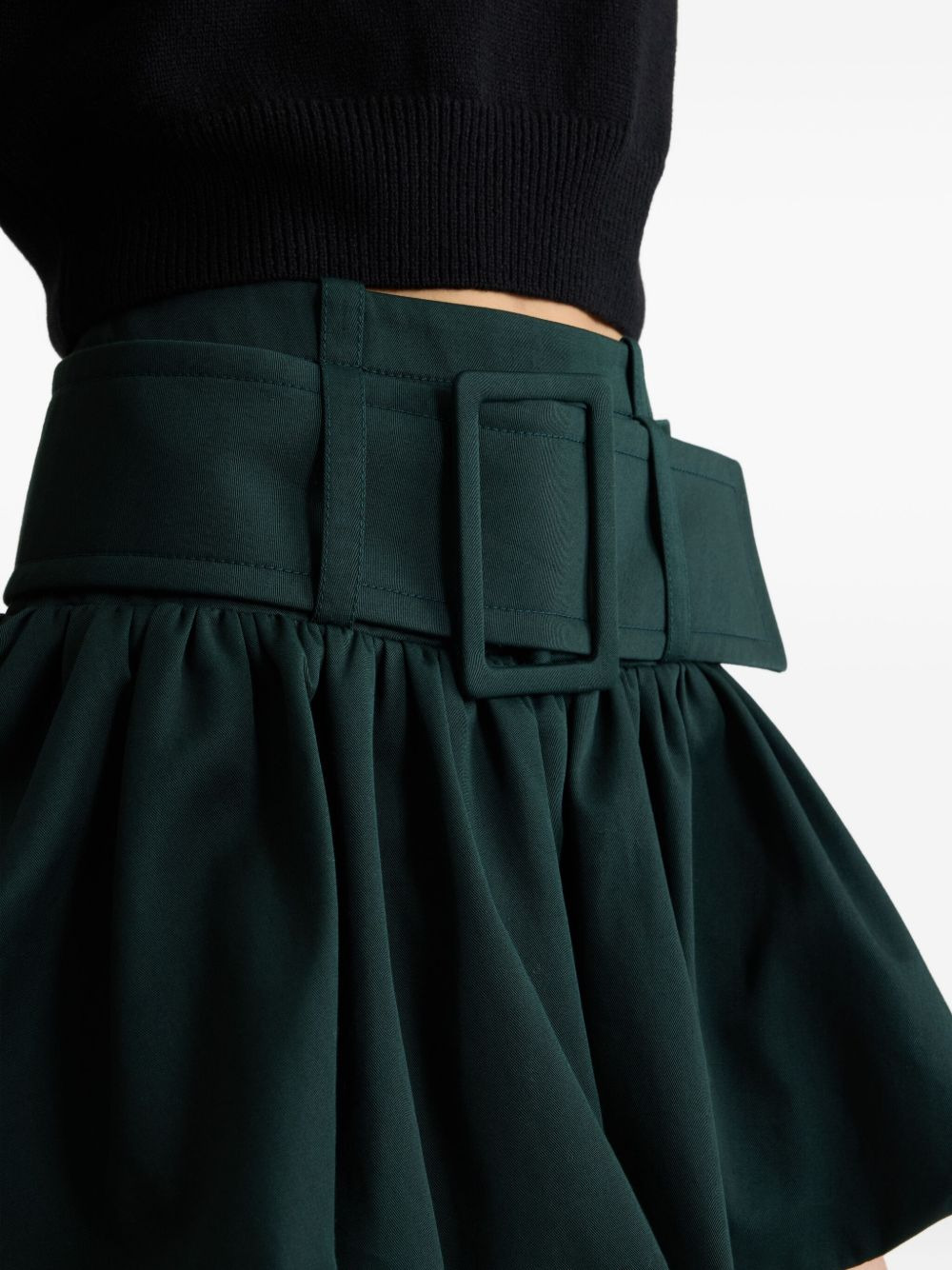 belted bubble mini skirt - 4