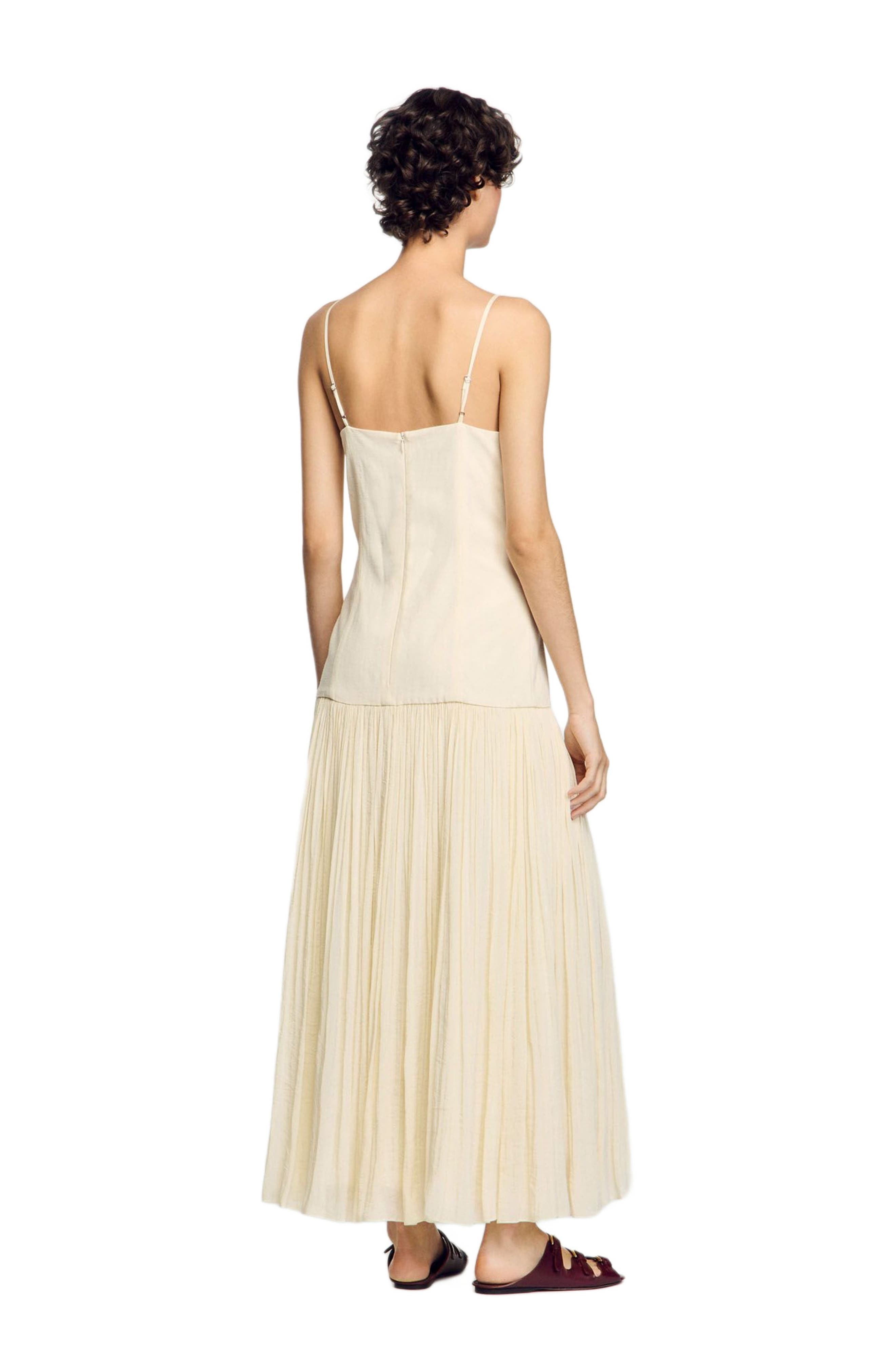 SANDRO Pleated maxi dress in Ecru at Nordstrom - 2