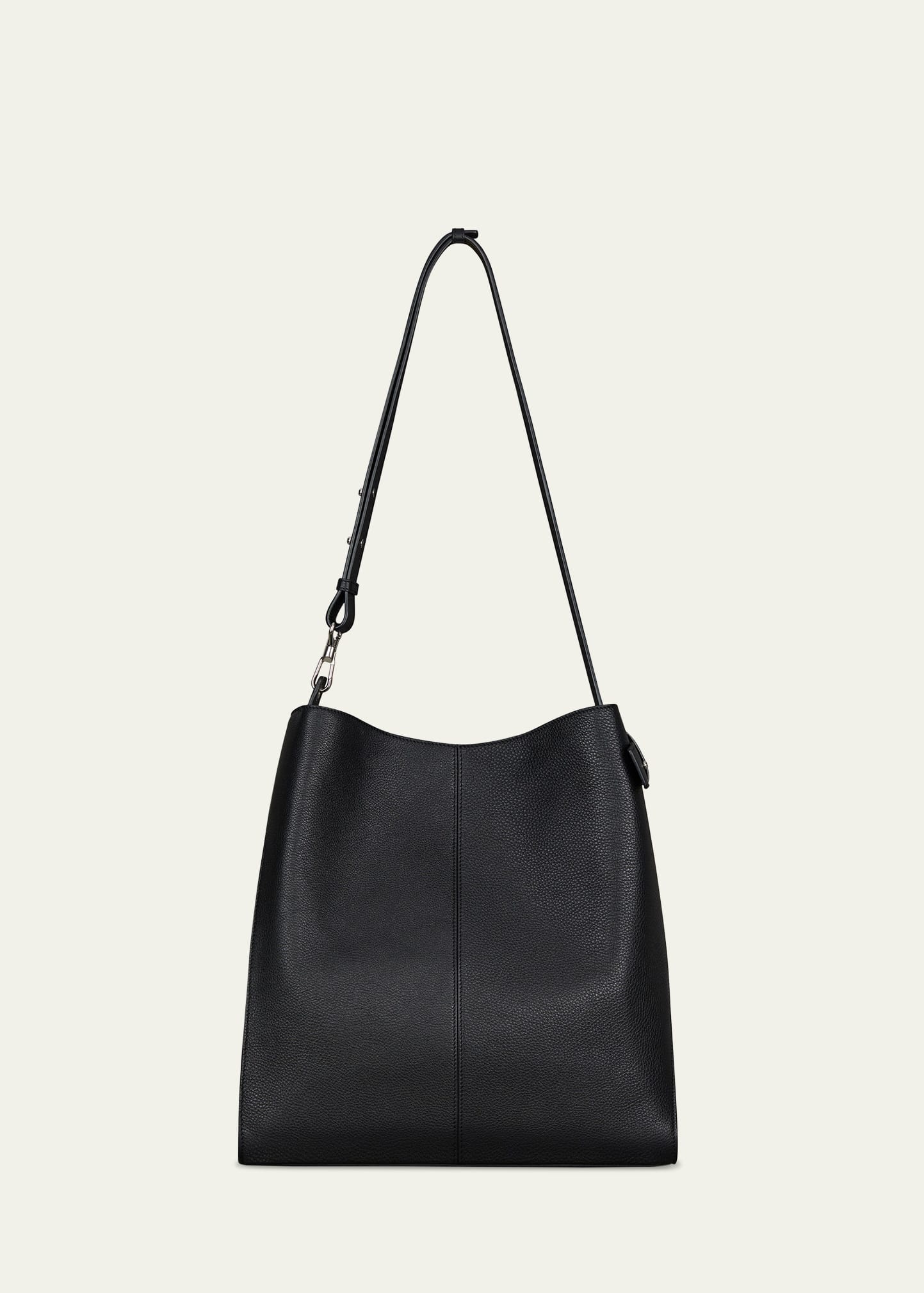 Men's Medium Belted Grained Leather Shoulder Bag - 2
