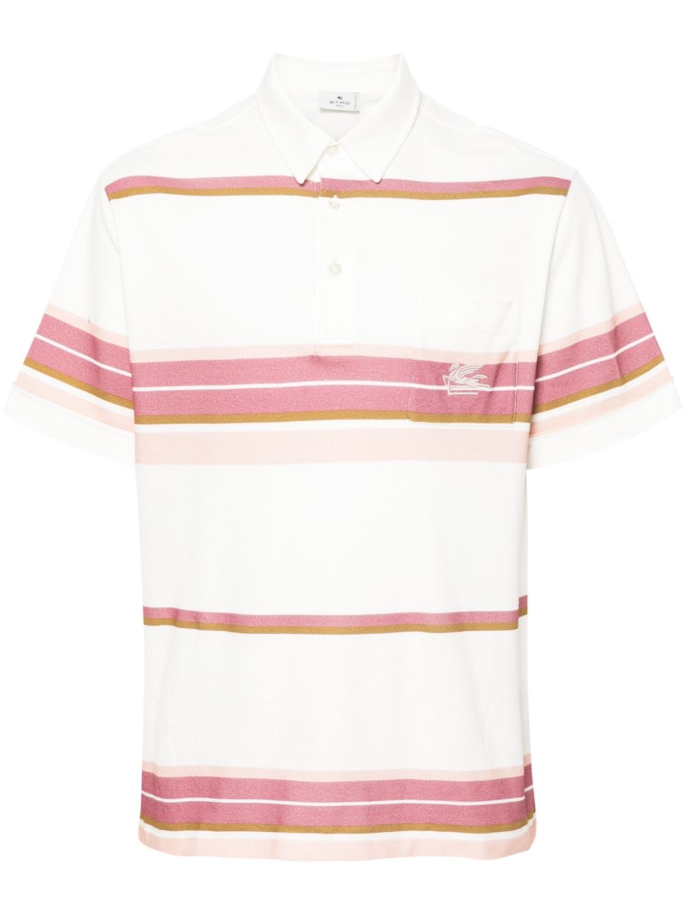 Pegaso-motif cotton polo shirt - 1