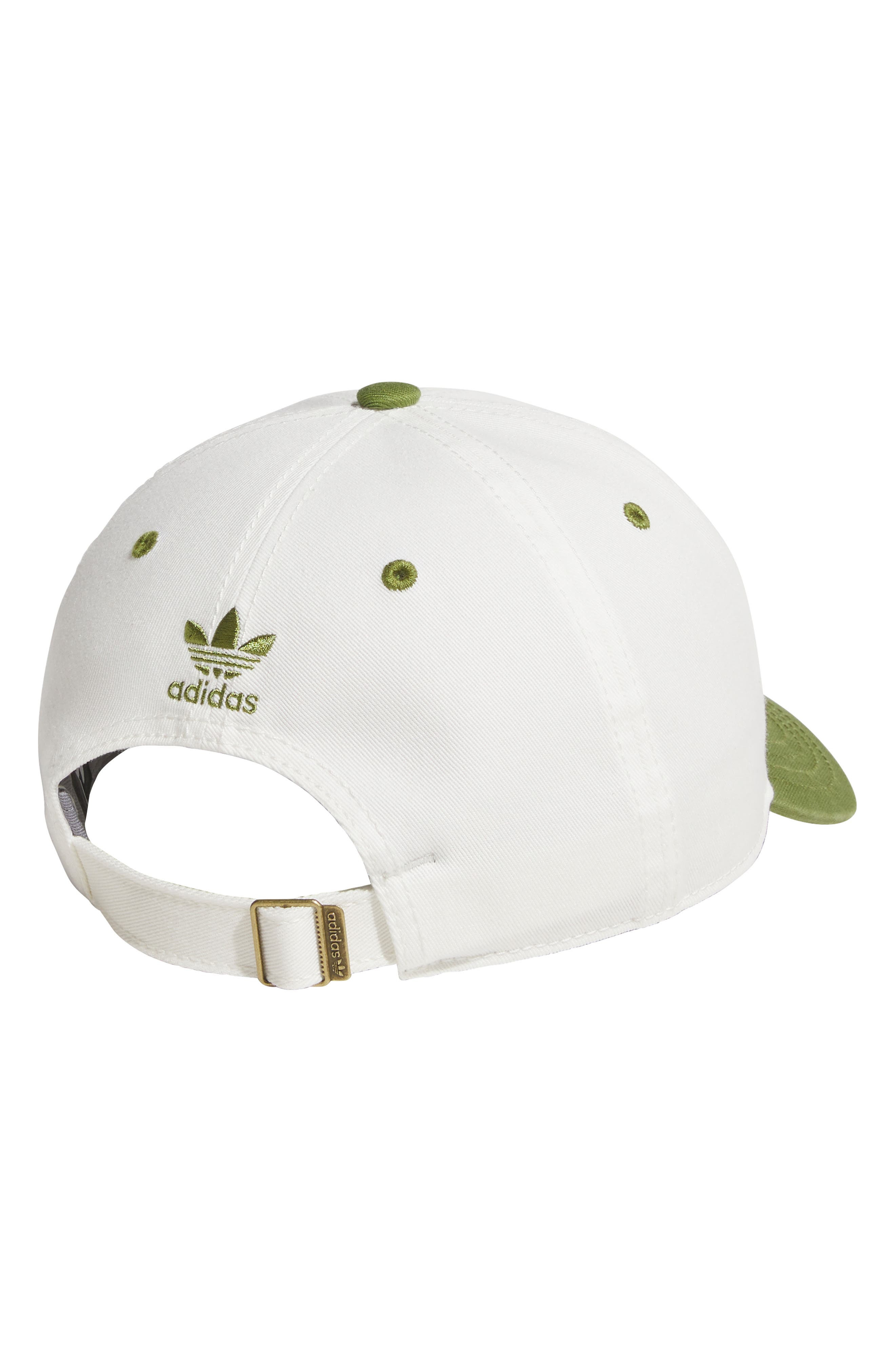 adidas Trefoil Embroidered Baseball Cap in Off White/Tech Olive at Nordstrom - 3