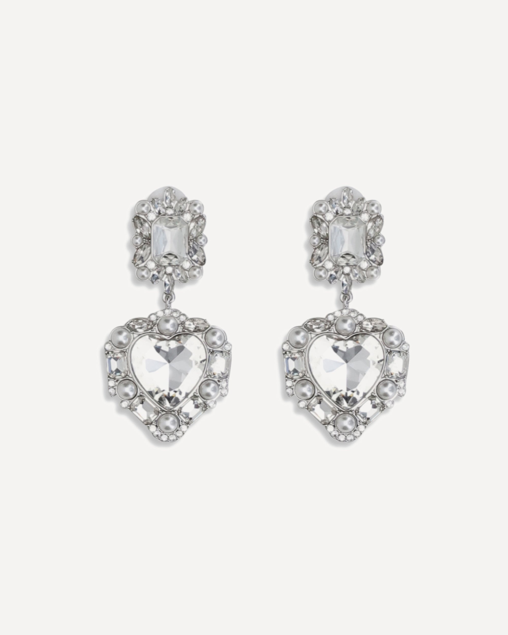 Earrings with heart-shaped pendant - 1