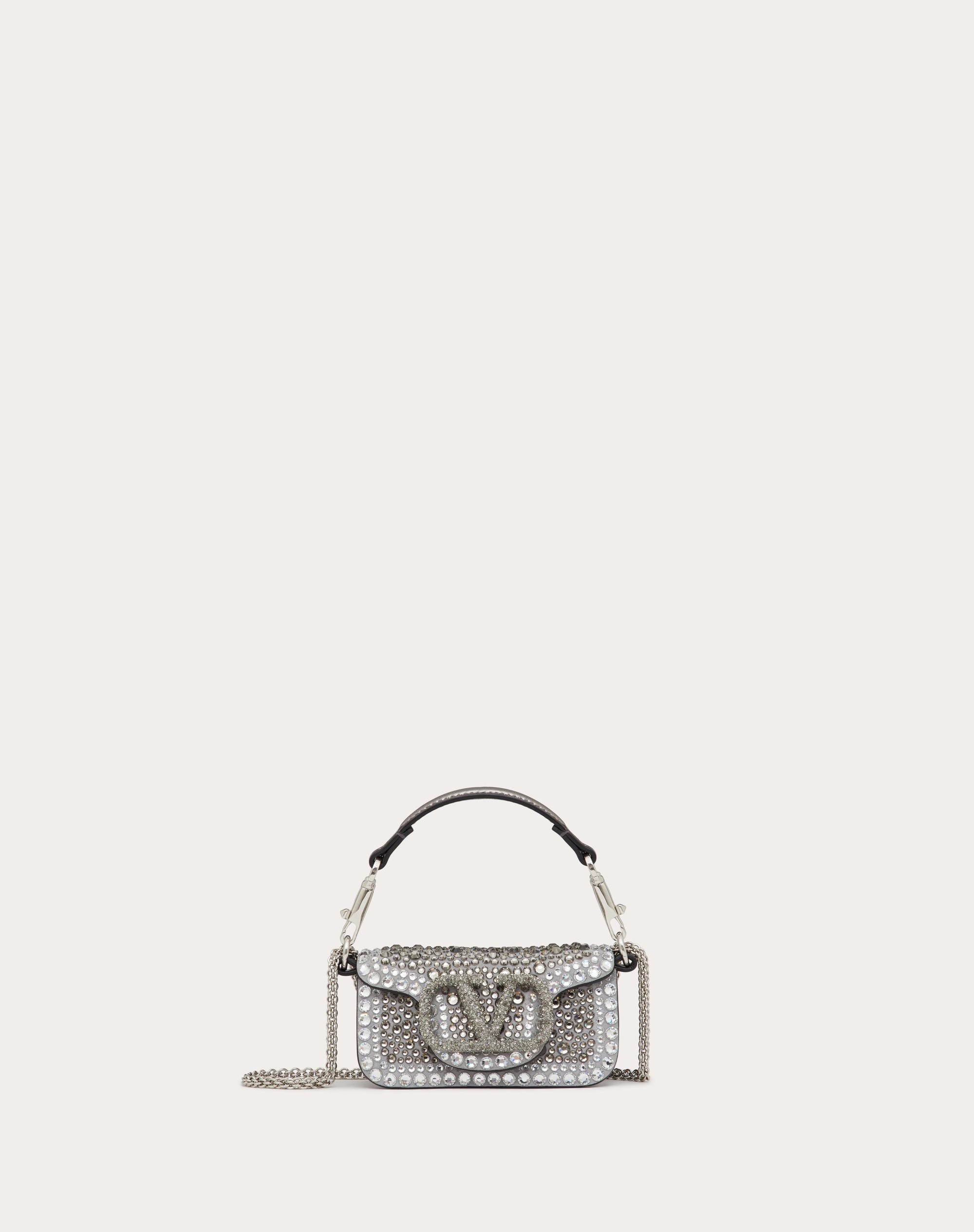 MICRO VALENTINO GARAVANI LOCÒ CHAIN BAG WITH RHINESTONES - 1